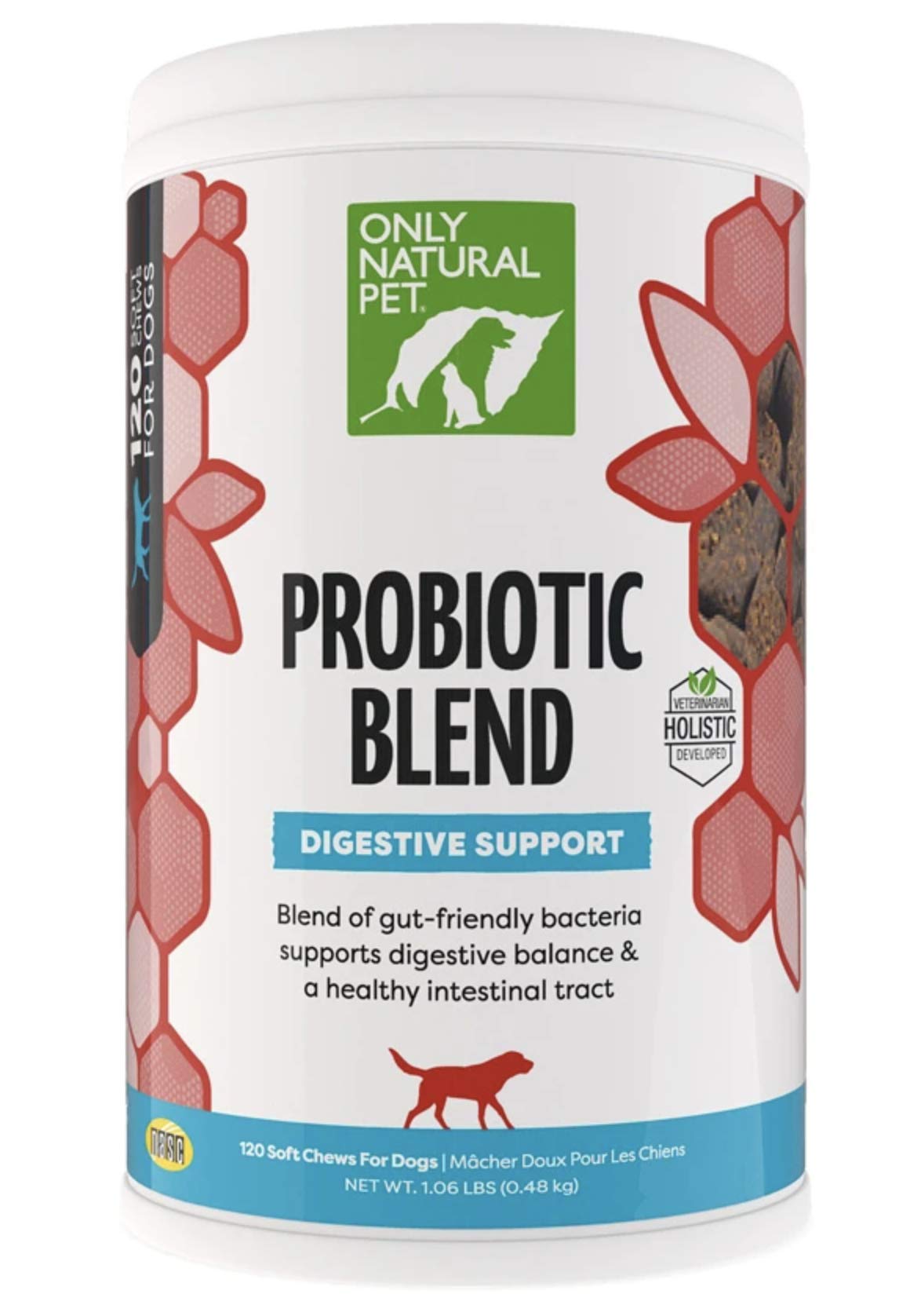 Only Natural Pet Probiotic Dog and Cat Supplement - Digestive & Gut Health Enzyme Formula, Puppy & Canine Digestive Chews, Best