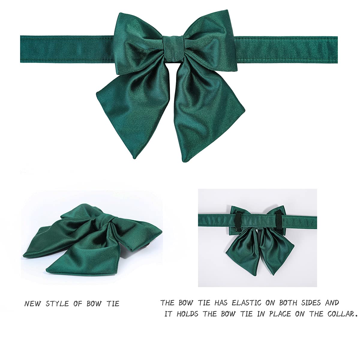 Lionet Paws Bowtie Dog Collar - Comfortable Silk Dog Collar With Detachable Bow Tie For Large Dogs, Neck 16-24 Inches