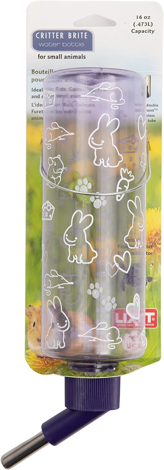 Lixit Clear Hamster Water Bottle 16 Oz - Pack Of 10