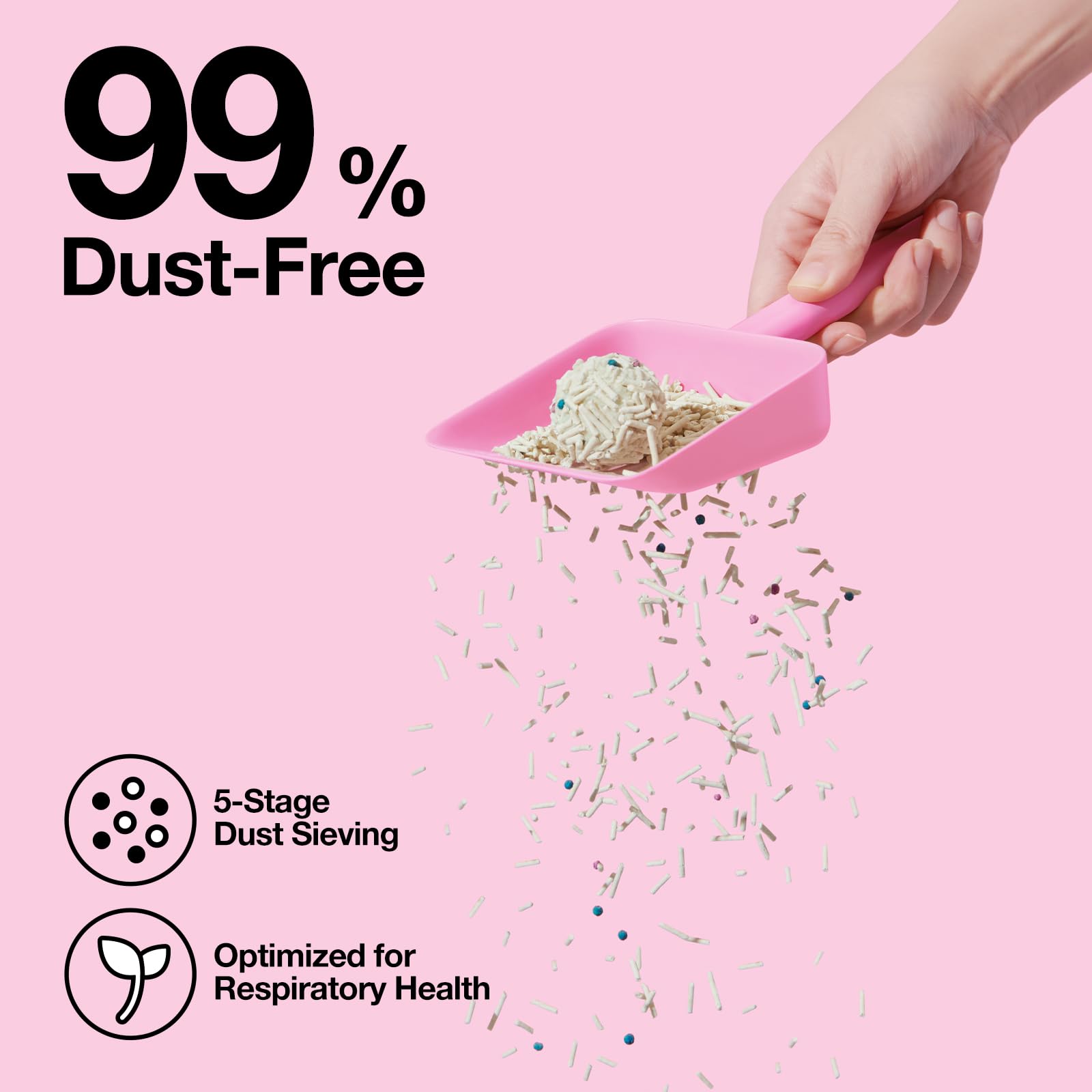 Vetreska Cherry Blossom Tofu Cat Litter,Natural Kitty Litter Strong Clumping Flushable Cat Litter Pellets Ultra Absorbent,Dust-F