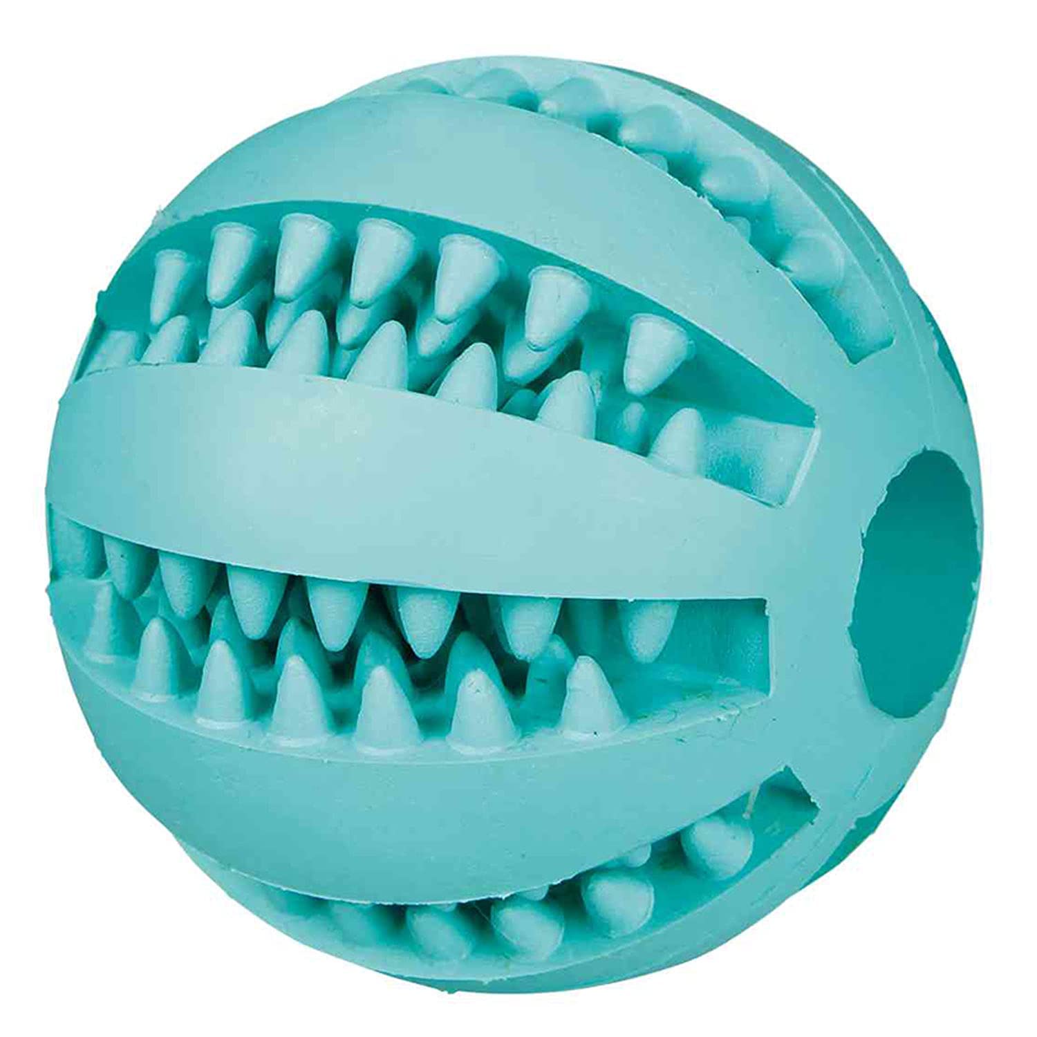 TRIXIE Denta Fun Ball Dog Toy, Made with NonToxic Natural Rubber, Massages Dogs Gums, Cleans Teeth & Promotes Dental Hygiene, P