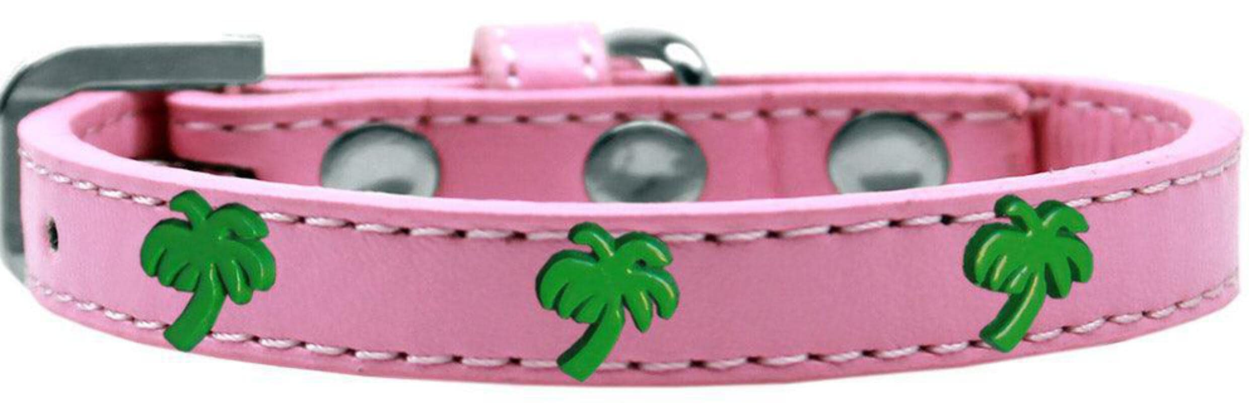 Mirage Pet Products 631-24 BK16 Green Palm Tree Widget Dog Collar, Size 16, Black