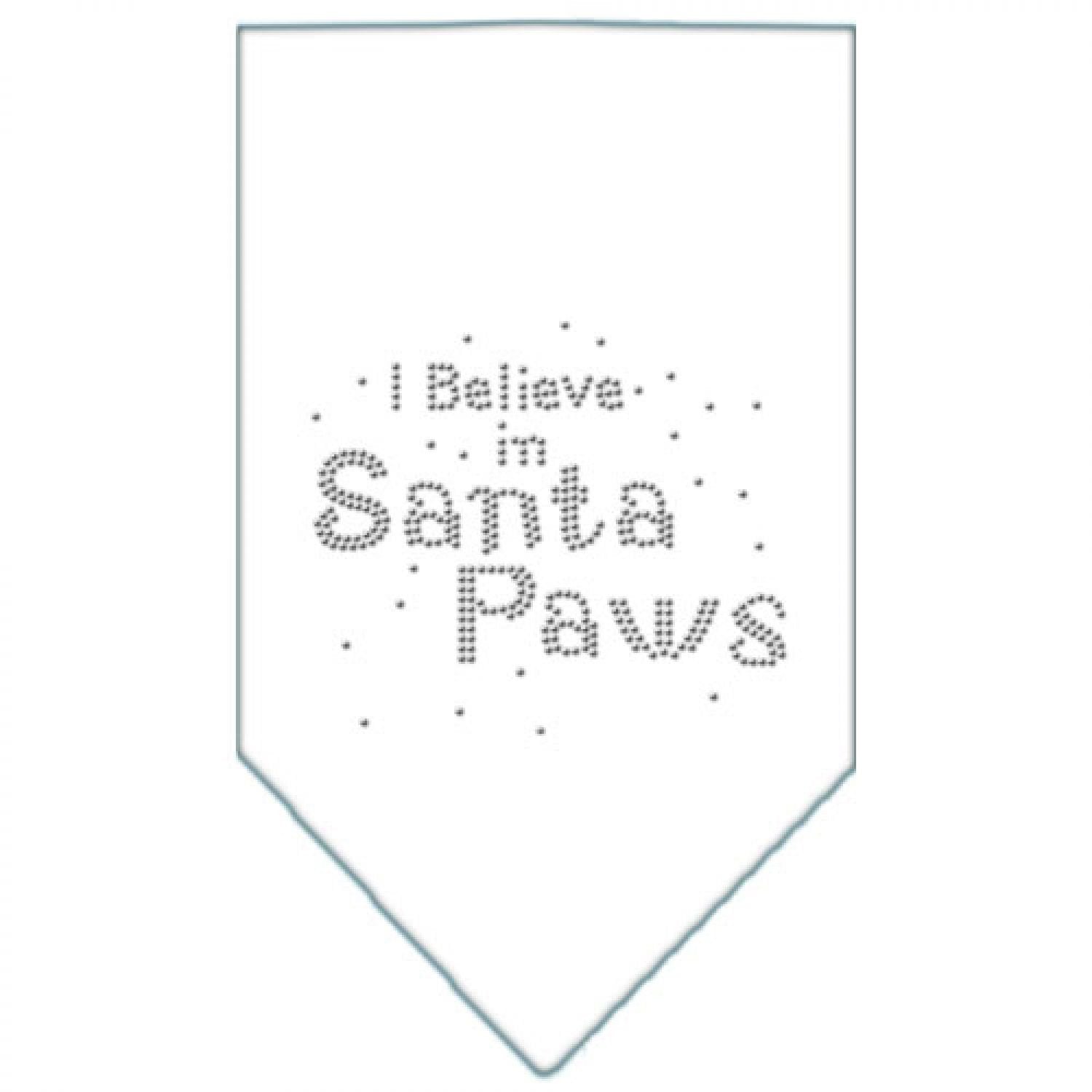 Mirage Pet Products Santa Paws Rhinestone Bandana, Small, White