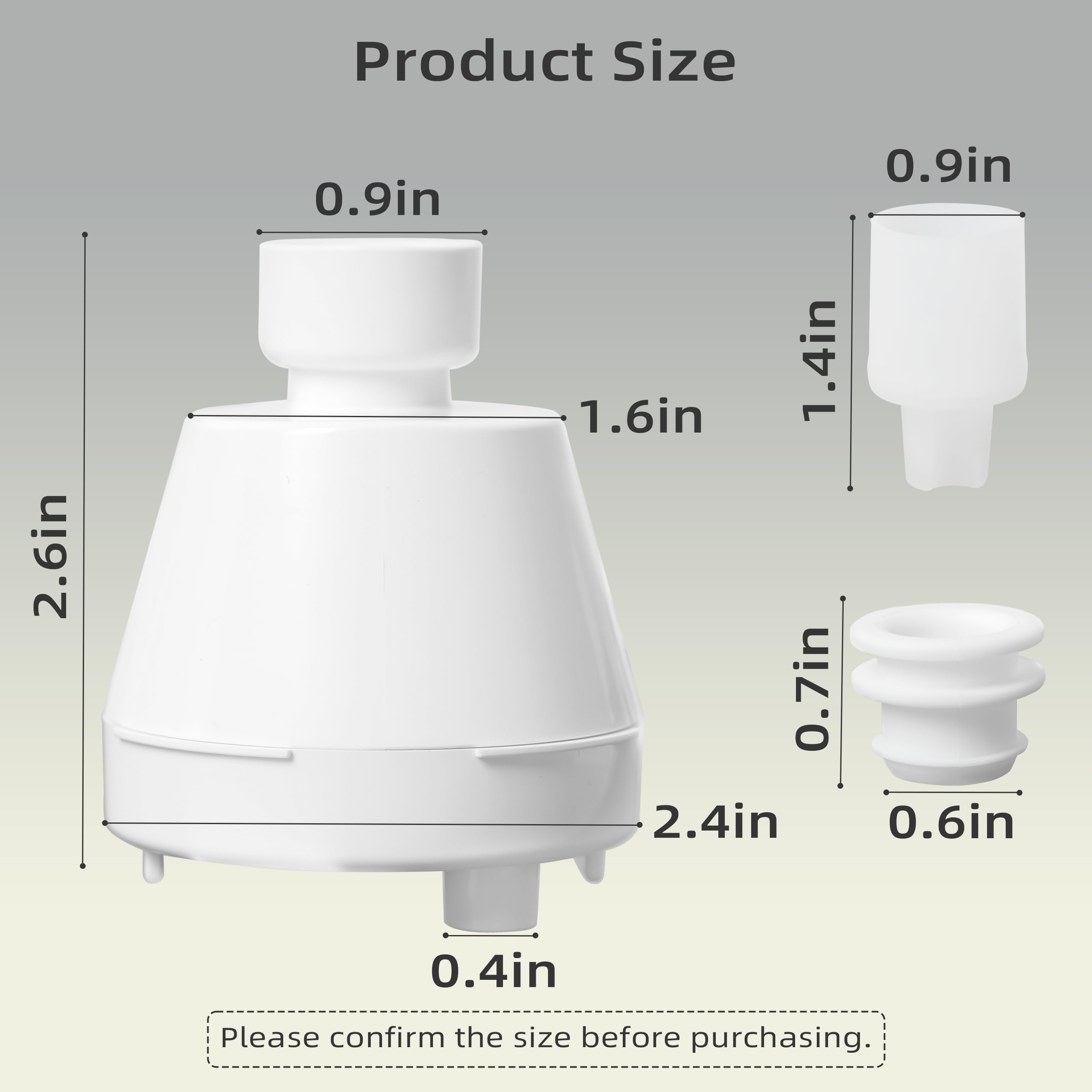 Cat Water Fountain Replacement Filter Housing & Silicone Nozzle Plug Set Pet Water Dispenser, Pet Fountain Parts Accessories (B.