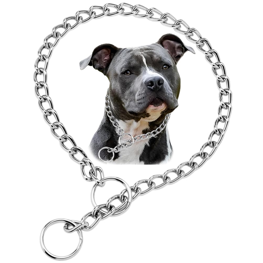 Chain Dog Collars For Medium Dogs, Heavy Duty Dog Necklace, For Training, Metal Slip Link Martingale Puppy Collar For Xxs Xs Sma