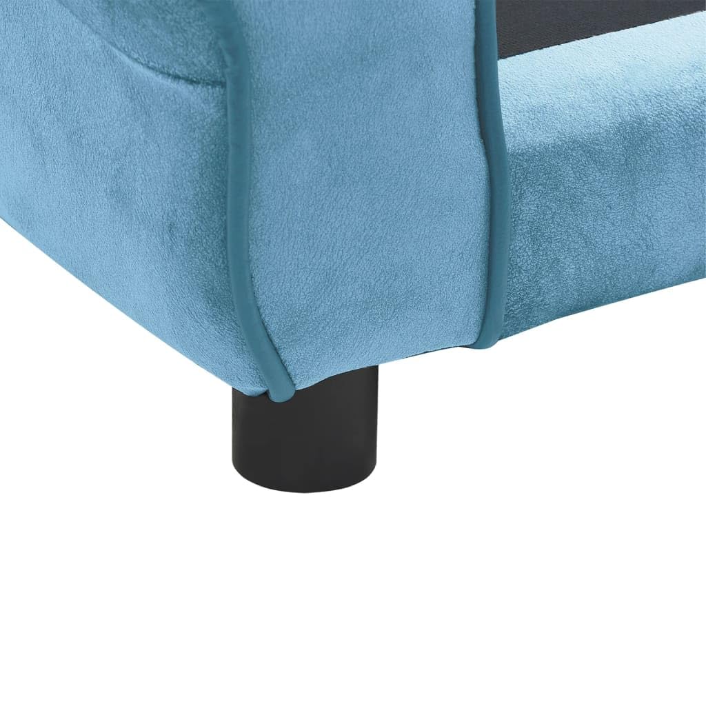 Vidaxl Small Dog Sofa/Cat Couch In Turquoise Plush With Anti-Slip Wooden Frame And Washable Cushion Cover For Poodle, Shih Tzu, And More
