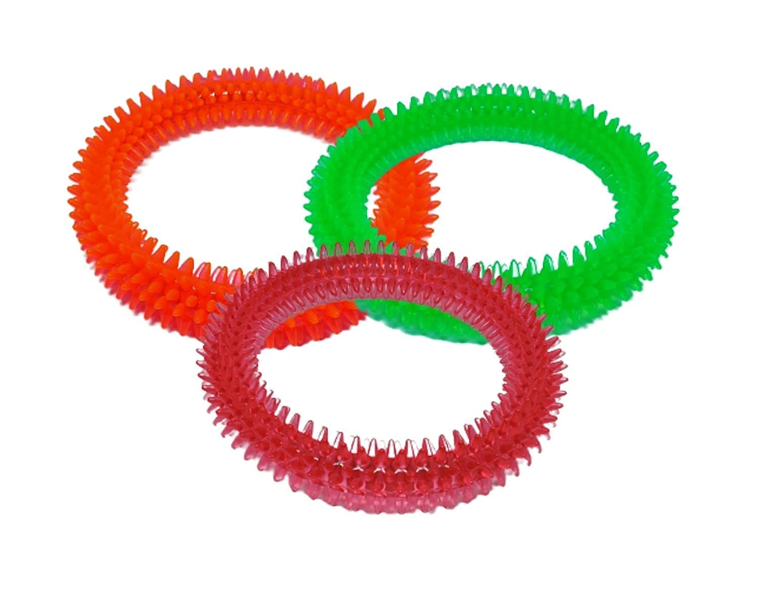 Woofy Rubber Dental Spike Ring Chew Toy For Puppies & Dogs | Teething, Teeth Cleaning & Bite Resistant Toy (Color May Vary1 Pc)