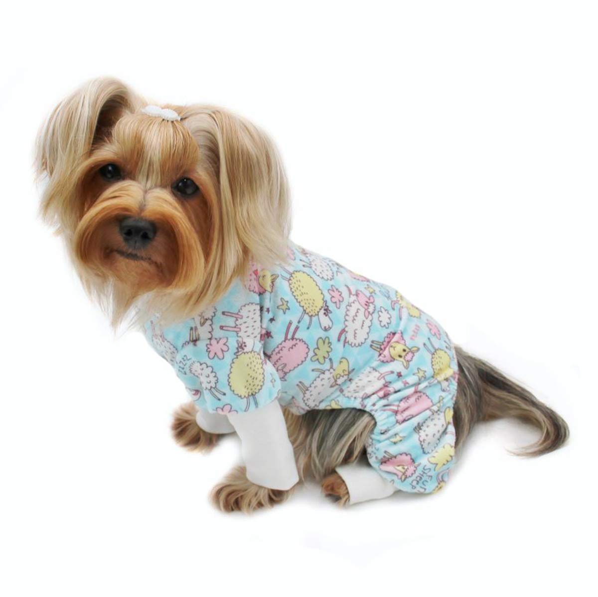 Klippo Dog/Puppy Minky Funny Sheep Plush Pajamas/Bodysuit/Loungewear/Pj/Coverall/Jumper/Romper For Small Breeds (S)