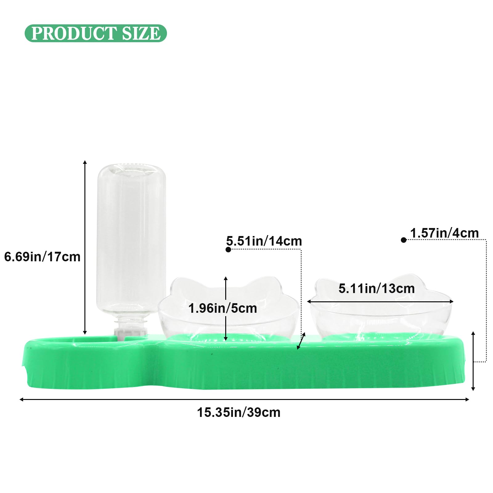 Triple Cat Bowls - 15 Tilt 3-In-1 Water Feeder Bowls With Automatic Water Bottle, Whisker Friendly Elevated Feeding Dishes For S