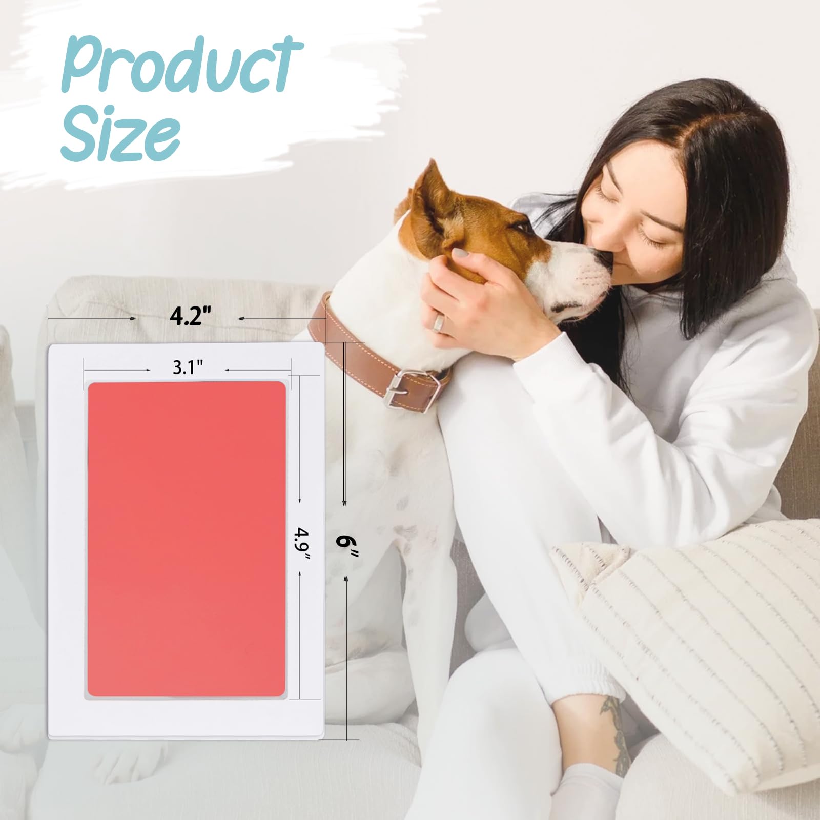 Tubuui Paw Print Kit For Dogs Cats,Inkless Baby Hand And Footprint Kit, Dog Nose Print Kit,Clean Touch Pink Nk Pad Kit,No Mess N