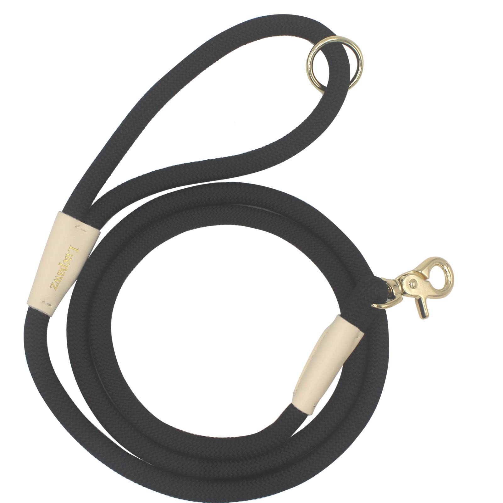 Lucpawz Lobster Snap Pet Leash 5Ft, Special Strong Nylon Rope Dog Leash, Solid Color Rope Dog Lead For All Breeds (Black, 5Ft*10