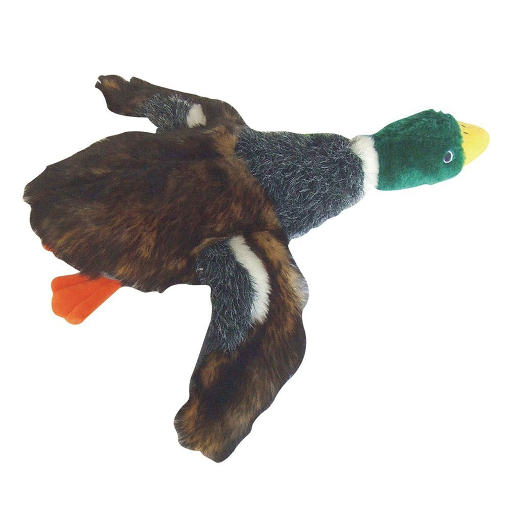 Pet Lou 00836 Medium Plush Dog Chew Toy, 8-Inch Mallard Duck