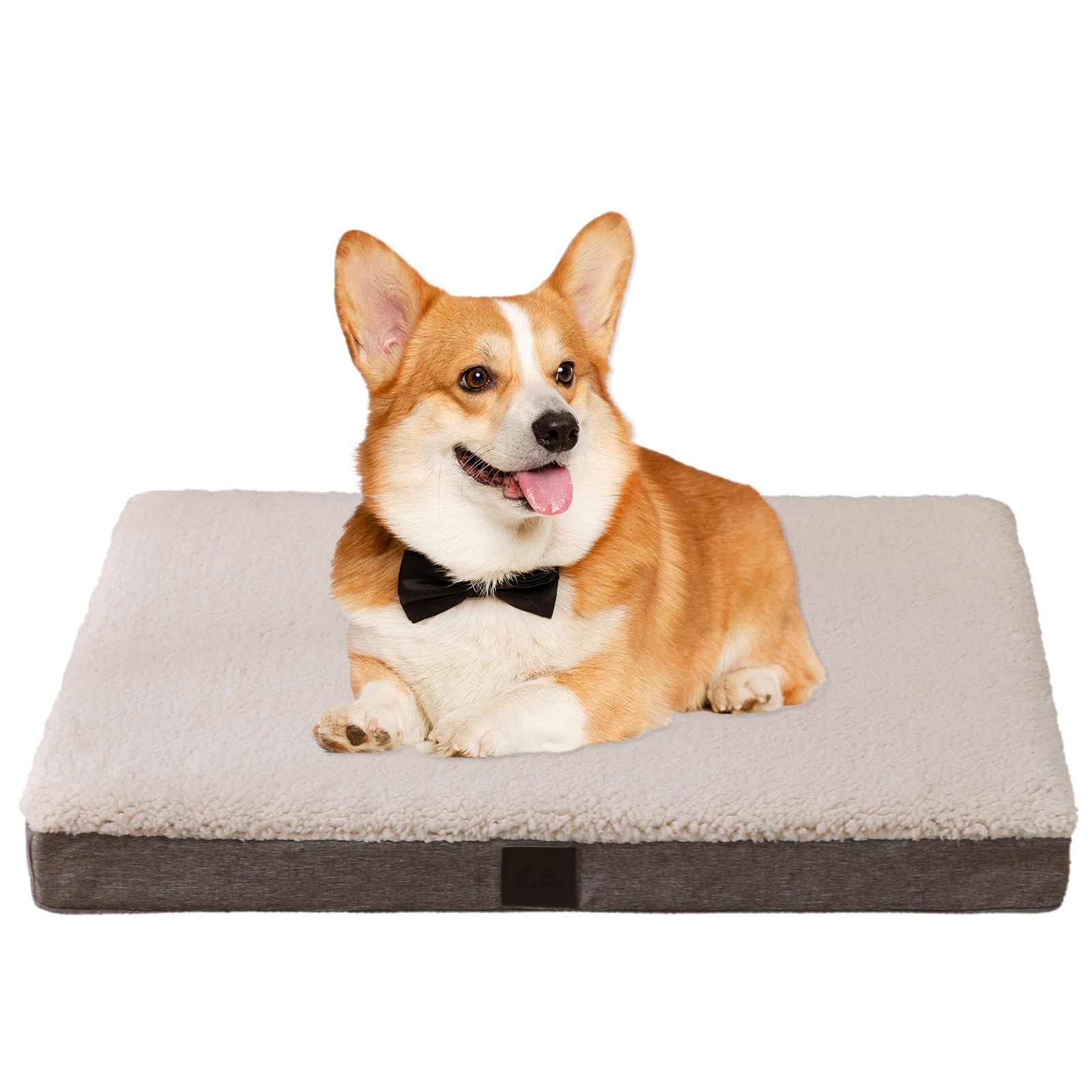 Daysu Dog Bed For Small Dogs, Orthopedic Dog Beds With Removable Washable Cover, Small Egg Crate Foam Pet Bed Mat, Brown, Suitab
