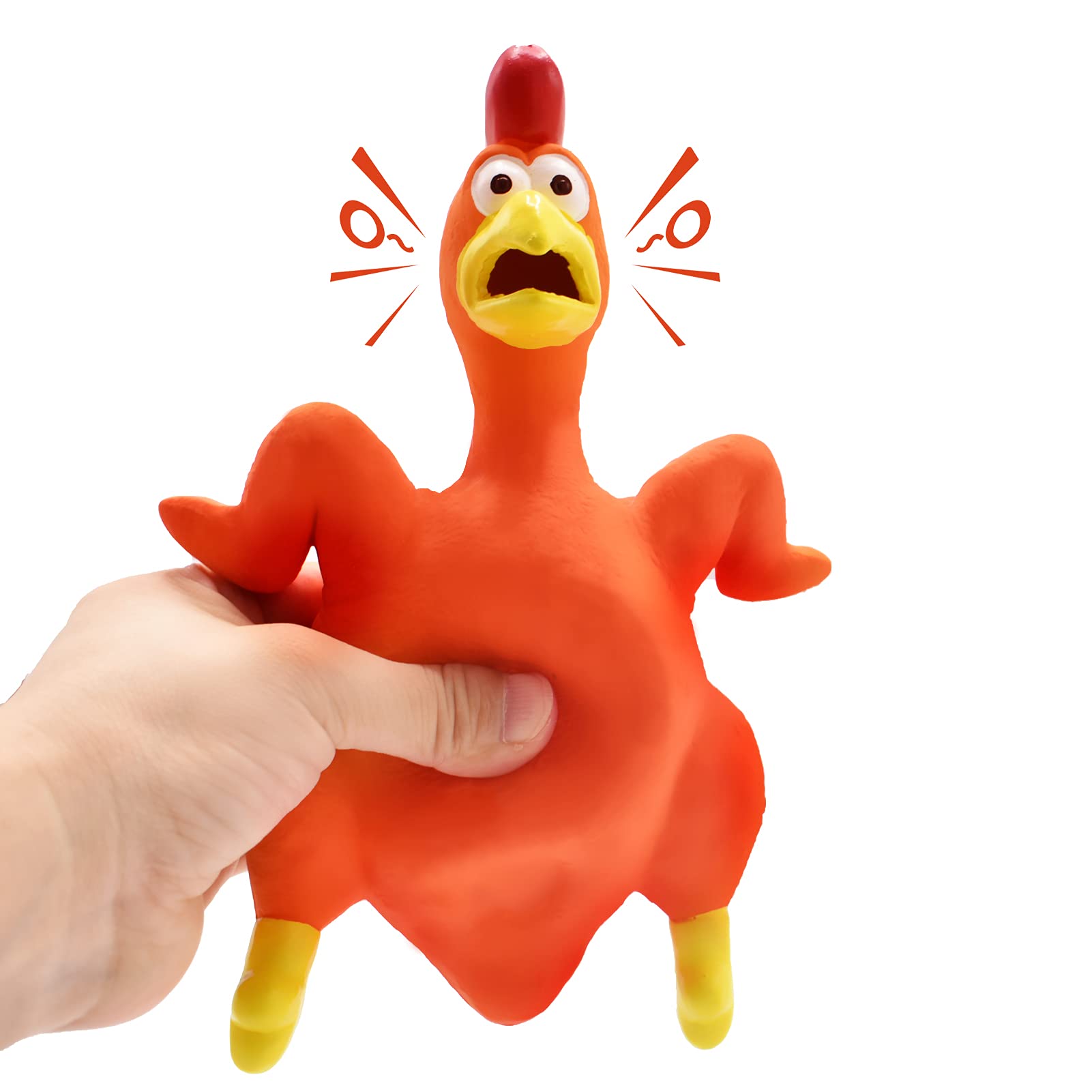 Rubber Chicken Dog Toy Squeak, 3 Pack Latex Screaming Chicken Dog Toys That Makes Noise, Funny Squeaky Interactive Puppy Dog Toy