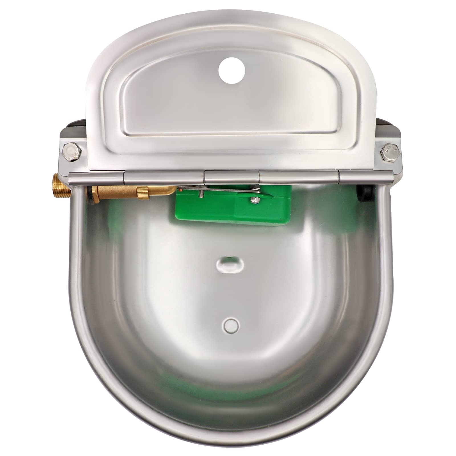 Automatic Waterer Bowl With Brass Float Valve And Drain Plug Stainless Steel Livestock Water Trough Bowl For Dog Cattle Pig Goat Sheep