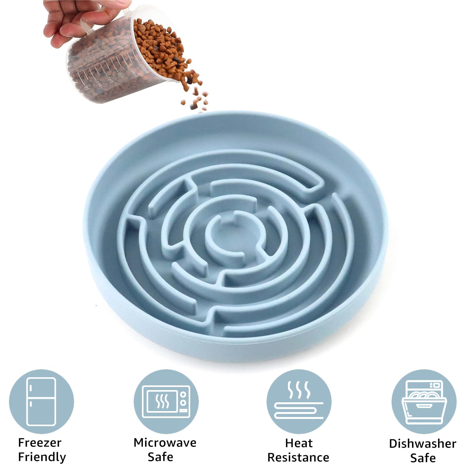 Yingfan Slow Feeder Dog Bowls, Silicone Non-Slip Dog Slow Feeder Bowl, Puzzle Slow Eating Bowl For Medium To Small Dogs, Easy To