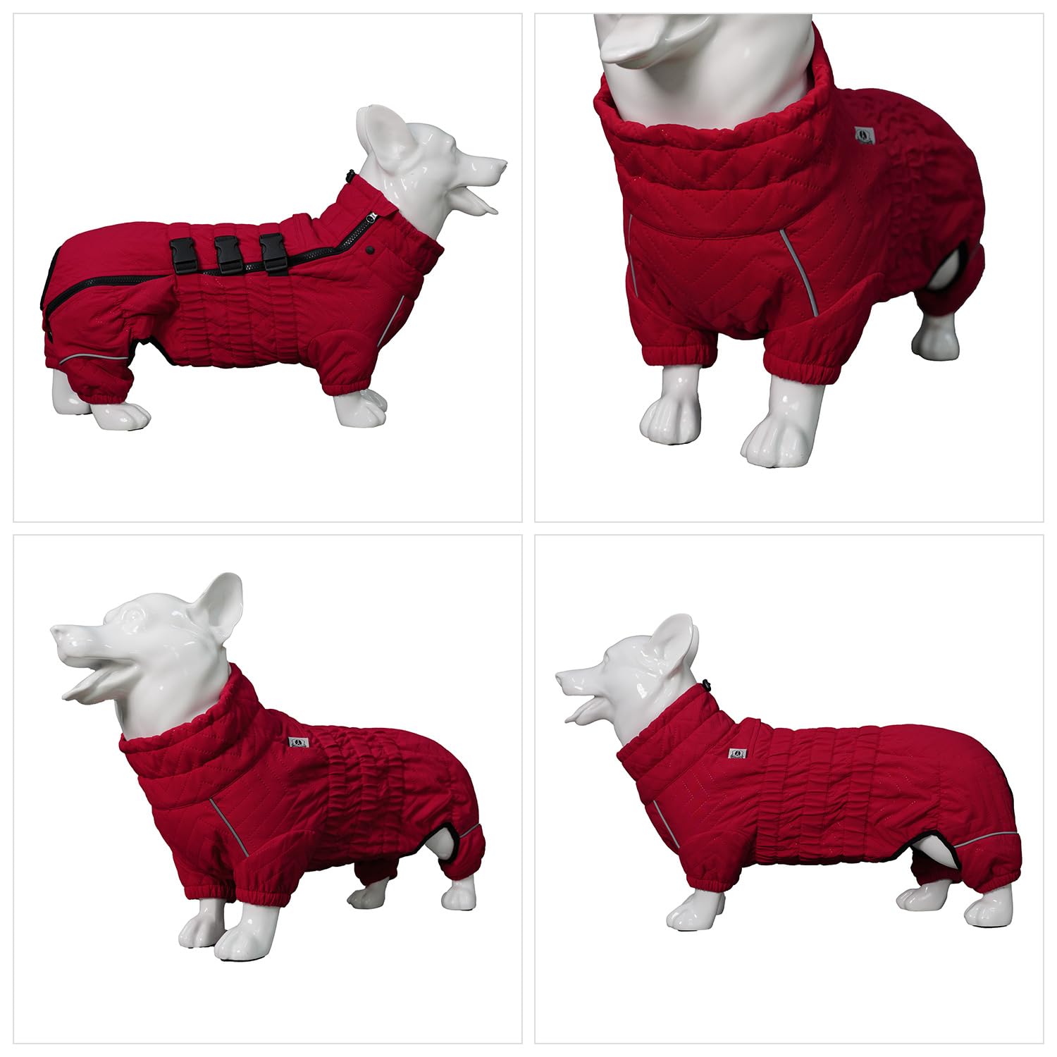 Lovelonglong Warm Coat Double Layers Vest, 4 Legs Covered Windproof Waterproof Reflective Outdoor Skating Costume For Corgis Dac