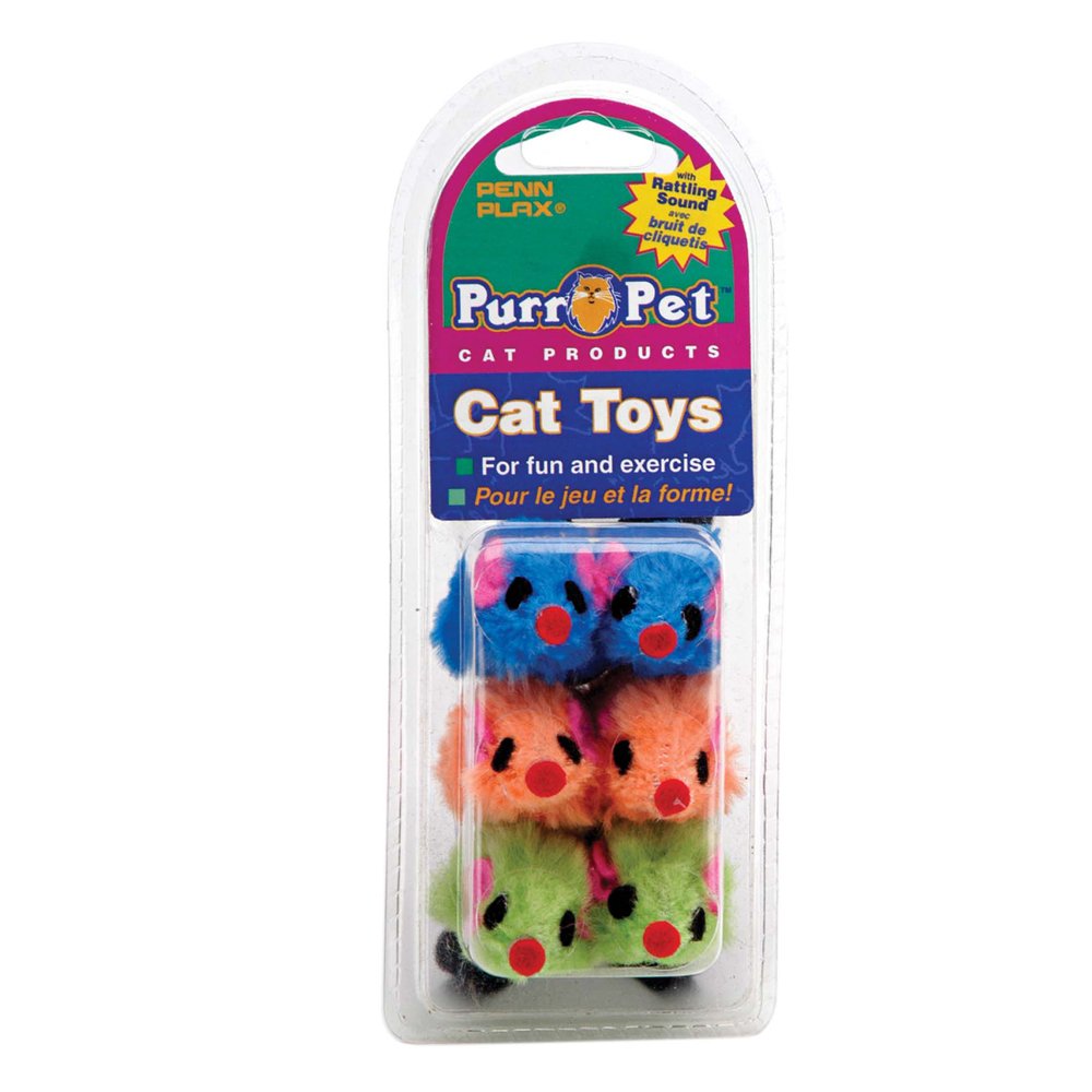 Penn Plax Purr-Pet Fuzzy Mice Pet Toy