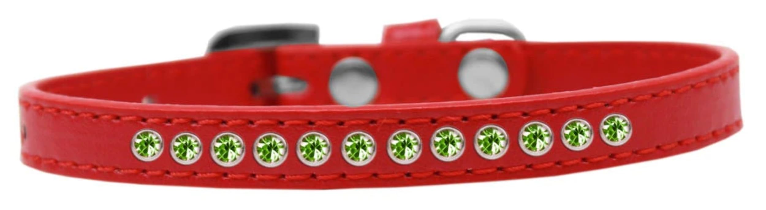 Dog, Puppy & Pet Fashion Collar, Lime Green Crystal Rimsets Black 8