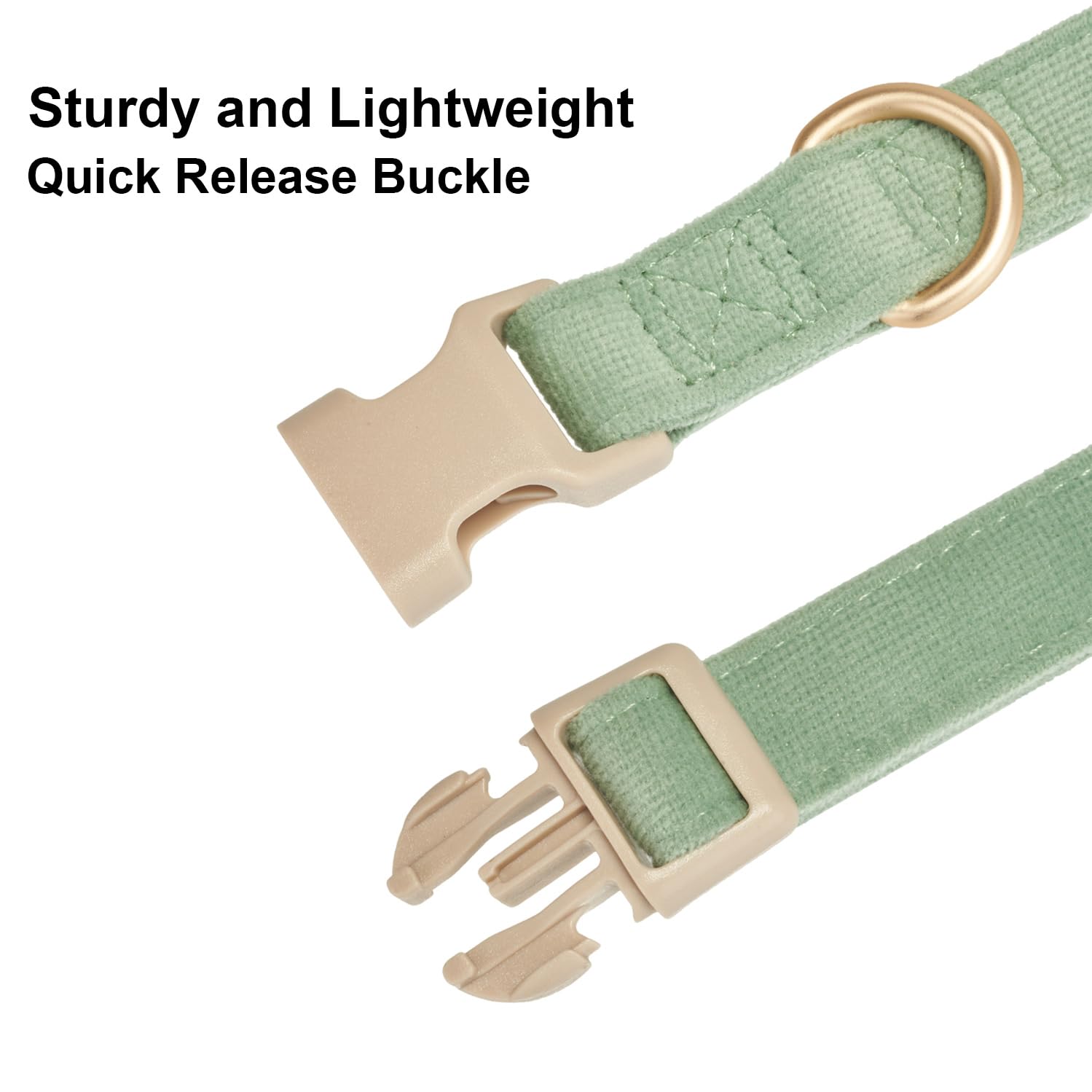 Yudote Soft Cotton Dog Collar Adjustable Corduroy Dog Collars For Small Medium Large Dogs(Grass Green,Large)
