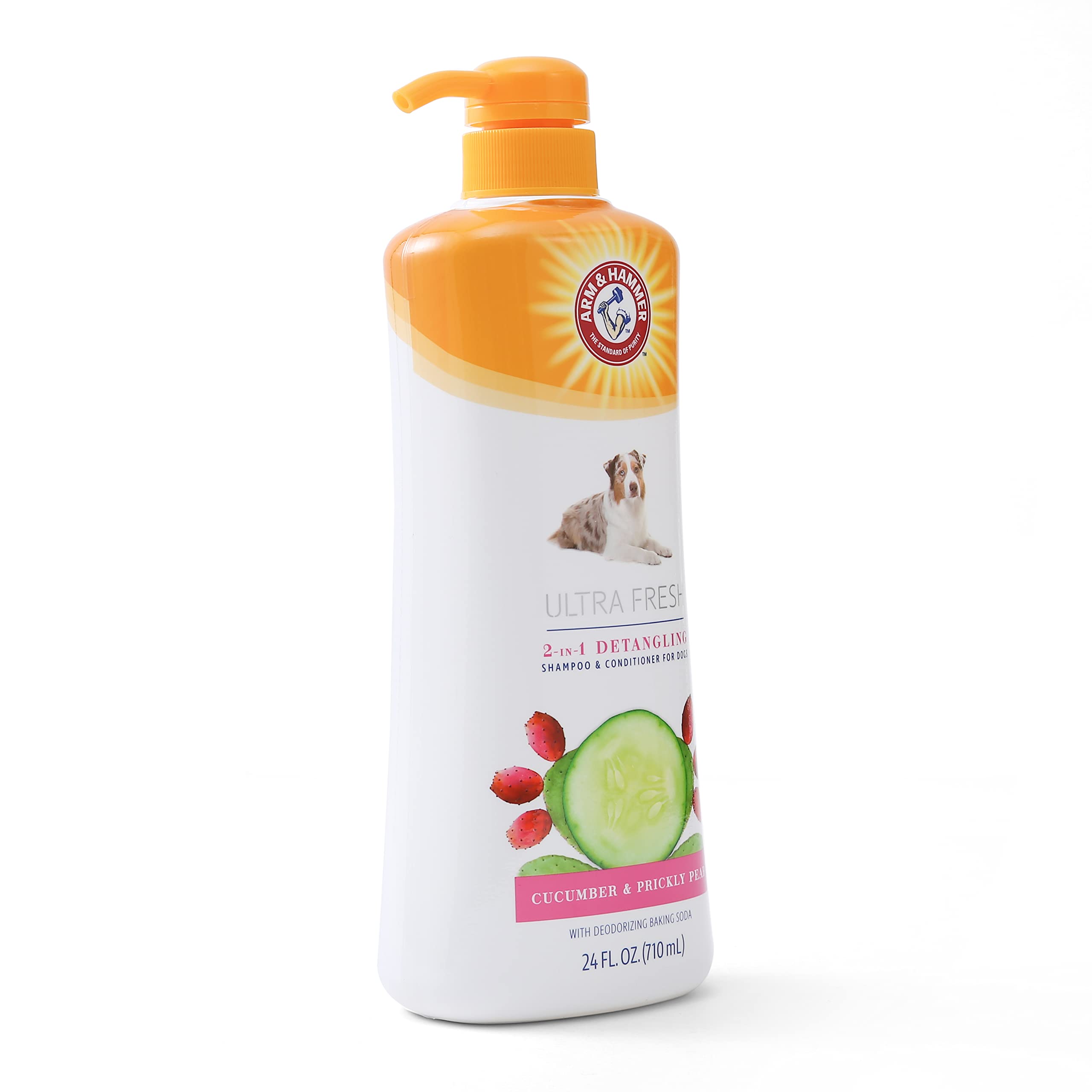 Arm & Hammer for Pets Ultra Fresh Detangling Dog Shampoo + Conditioner, Value Size 24oz, Dog Conditioner, Great Smelling Dog Gro