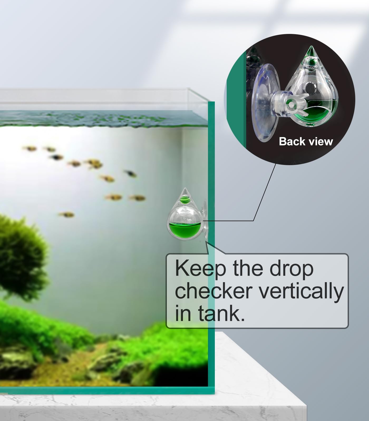 Clscea Aquarium Co2 Acrylic Drop Checker Co2 Indicator (Tear Drop & 15Ml)