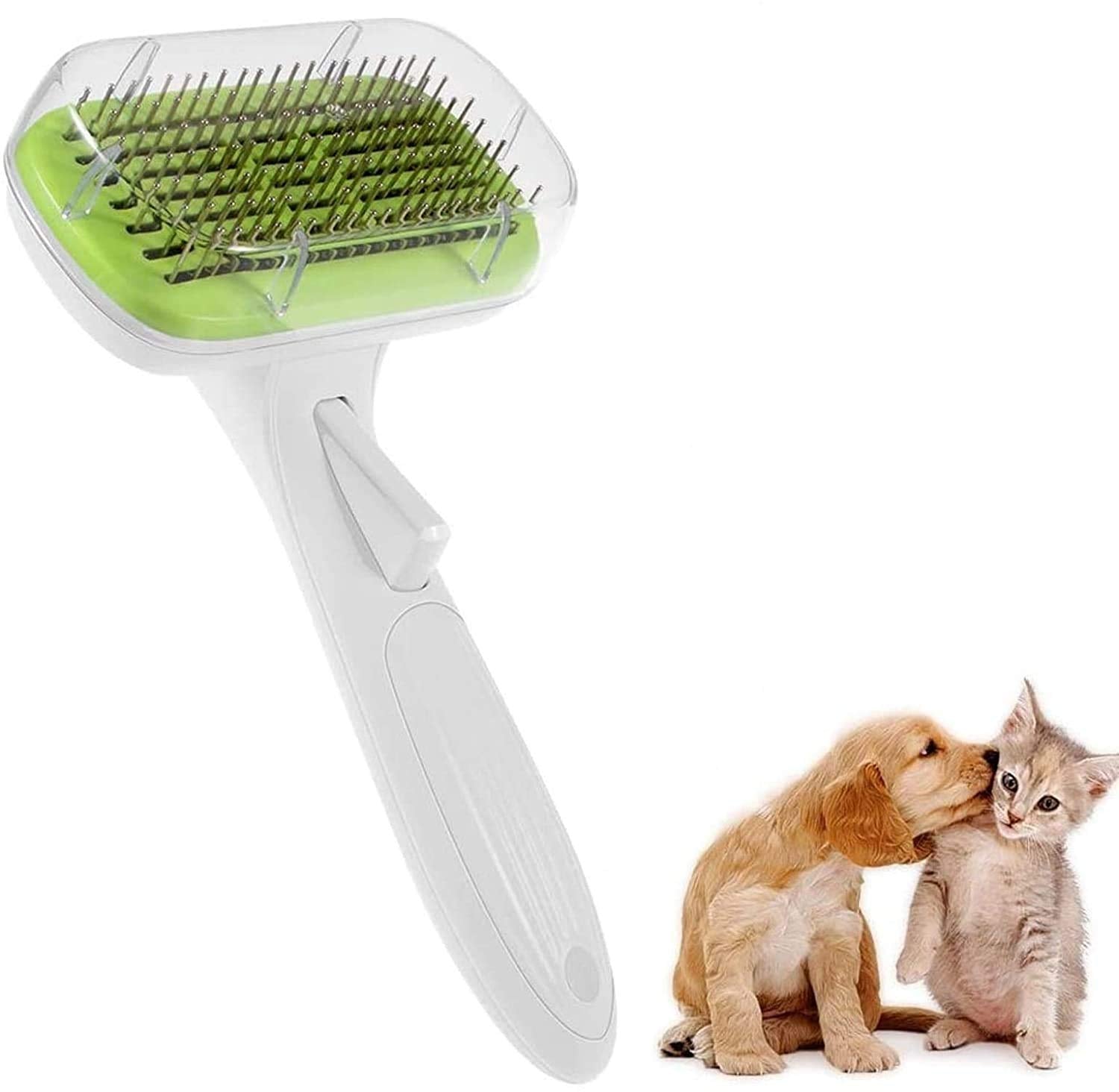 RvPaws Pets Grooming & Cleaning Slicker Brush Self Cleaning Hair Brush for Puppies & Dogs/Cats Large And Short Hair  Color May 