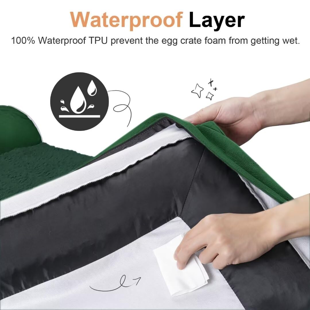 Large Dog Bed Orthopedic Washable: Beds Bolster Xxl Bed Big Xlarge Dogs Egg Crate Foam Sofa Couch Waterproof Removable Cover - Emerald
