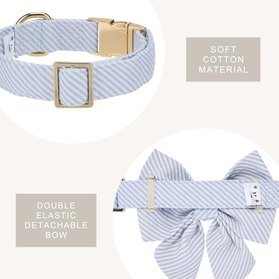 The Wagging Tail Adjustable Pet Bow Tie And Dog Collar For Lady Small Medium Large Dogs, Puppy Collar With Bowtie, Cute Lady Bow