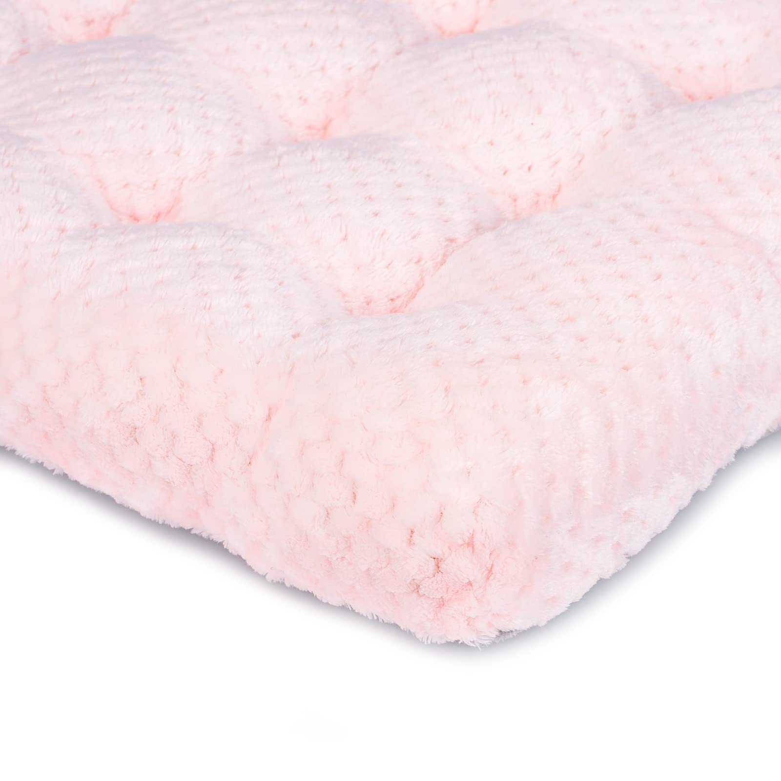Wonder Miracle Fuzzy Deluxe Pet Beds, Super Plush Dog Or Cat Beds Ideal For Dog Crates, Machine Wash & Dryer Friendly (22' X 30', M-Baby Pink)
