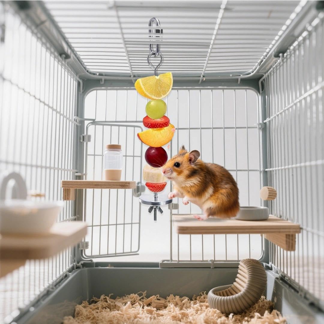 luchike 2Pcs Stainless Steel Rat Toys Rat Enrichment Toys Hamster Toy Hamster Cage Accessories Fancy Mice Cage Accessories Puzzl