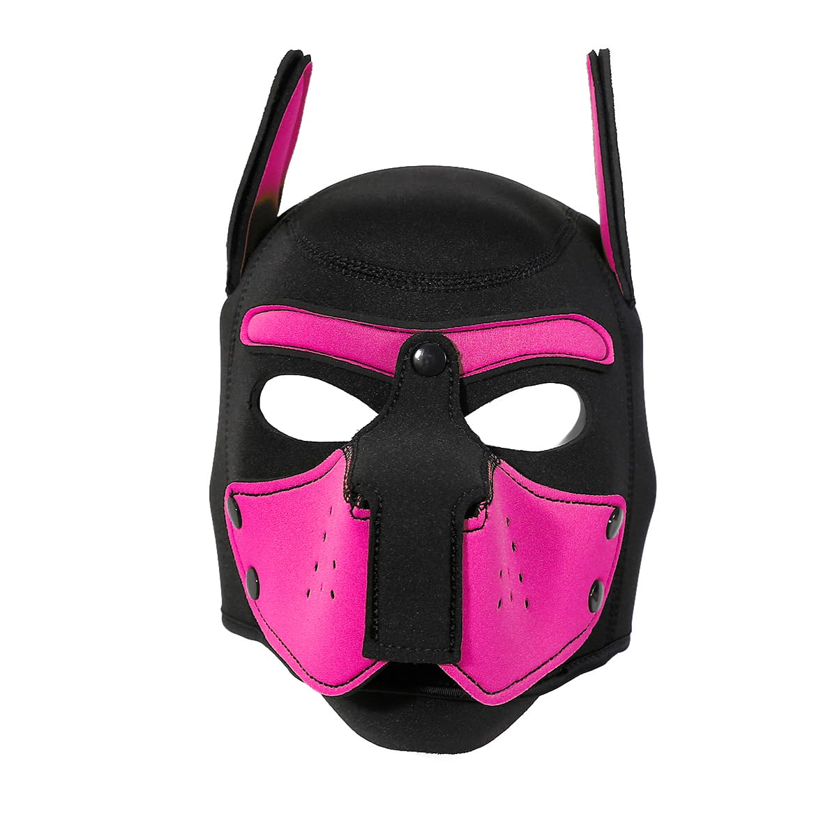 Neoprene Puppy Face Muzzle Dog Removable Full Face Pup Hood Mask (Rose, One Size)
