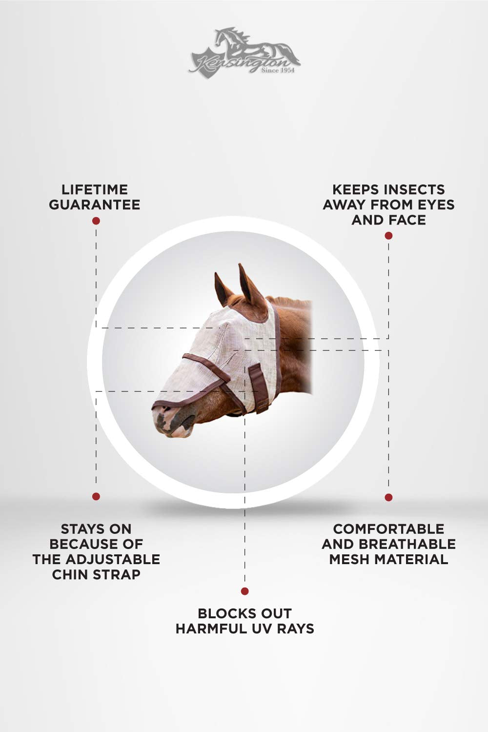 Kensington Signature Fly Mask w/Removable Nose (XL-Lrg.Horse, 500 - Desert Sand)