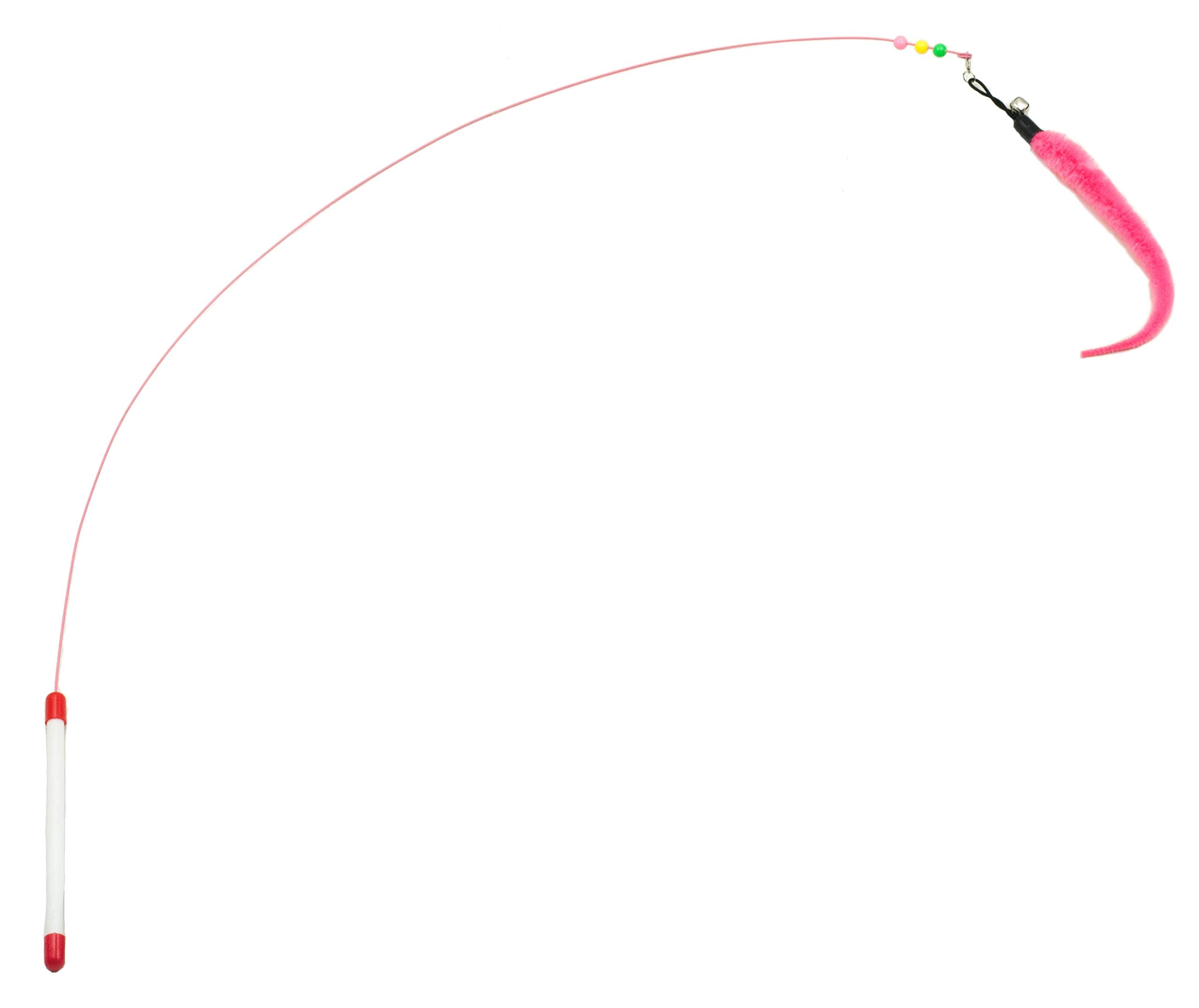 Fashion'S Talk Feather Wire Wands Kitten Toys Worm Teaser Wand Cat Toy With Replacement Pack