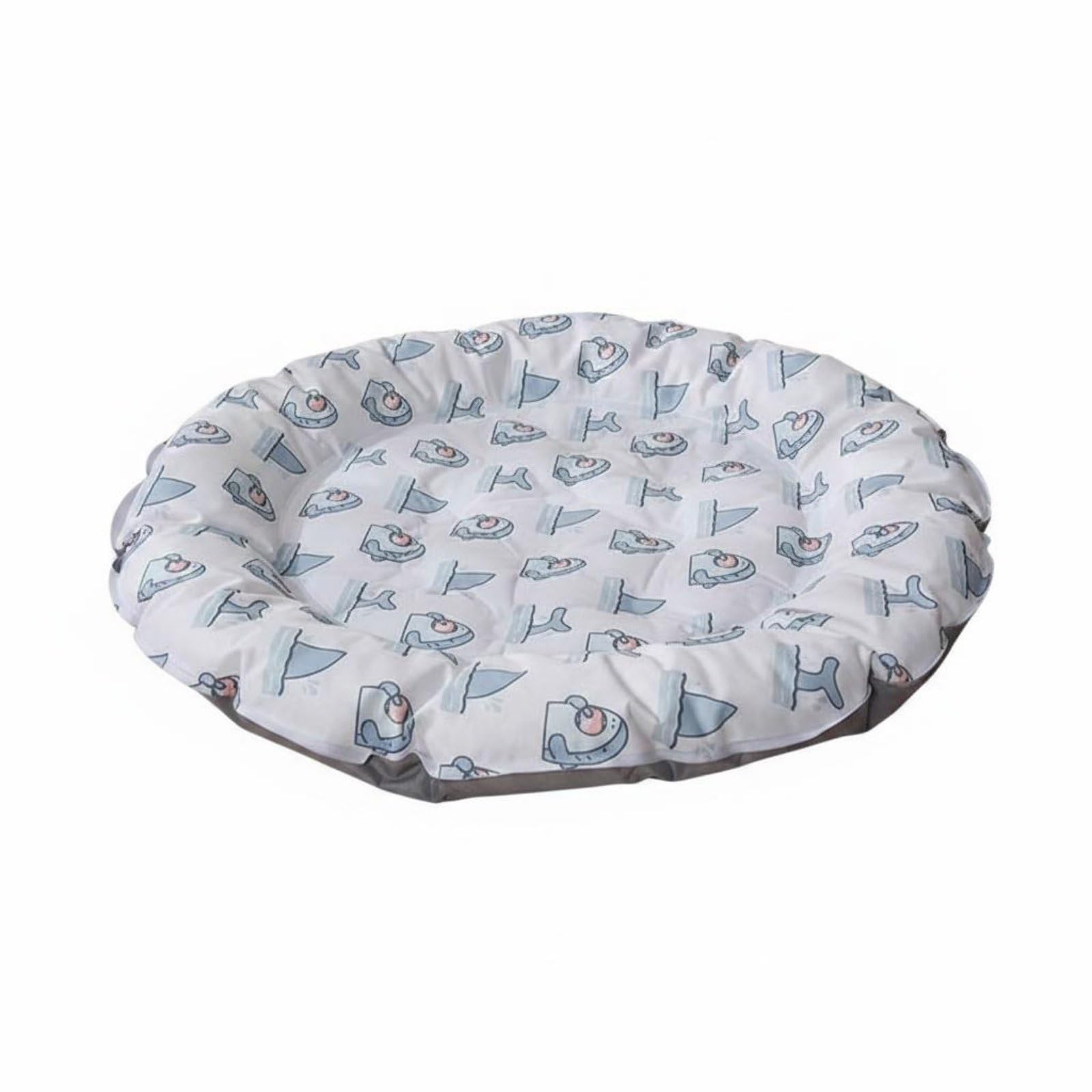 Merishopp Round Cooling Pet Bed Summer Use Feline Cooling Mat Soft Padded Rim for Hot Weather, White, S | Pet Supplies | Small A