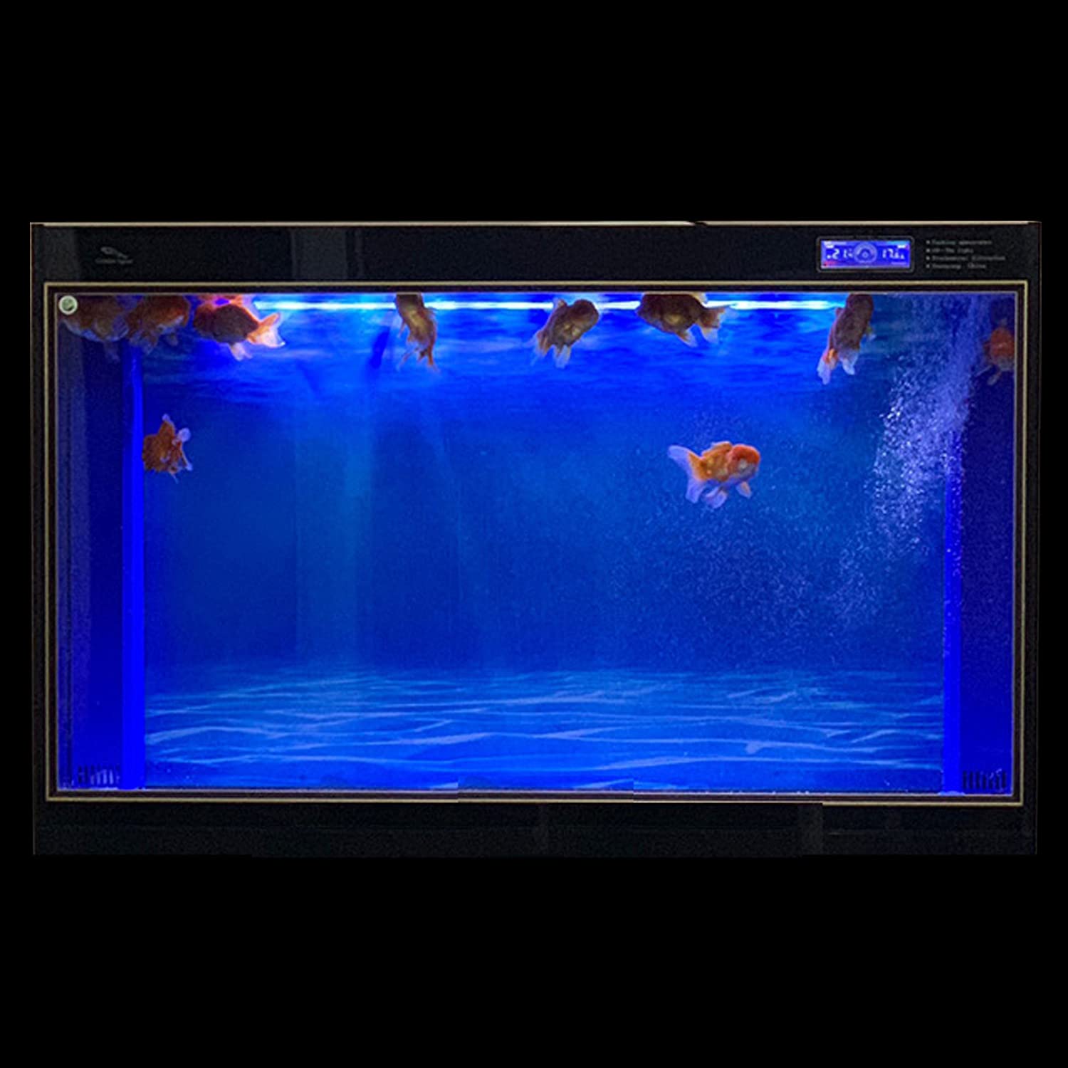 ELEBOX Aquarium Background Blue Black Fish Tank Background Picture 2 Sides Fish Backdrop for Aquarium Wallpaper 24 x 71