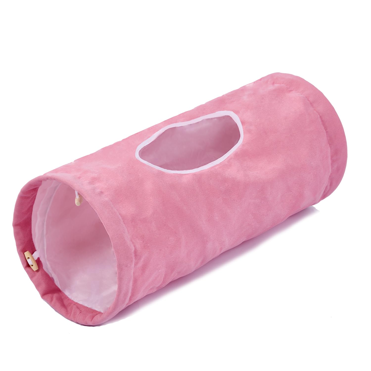 Paopo Cat Tunnels For Indoor Cats Collapsible Large Cat Tunnel Cute Cat Tunnel Toy For Cat,Kitten,Puppy,Rabbit,Pink