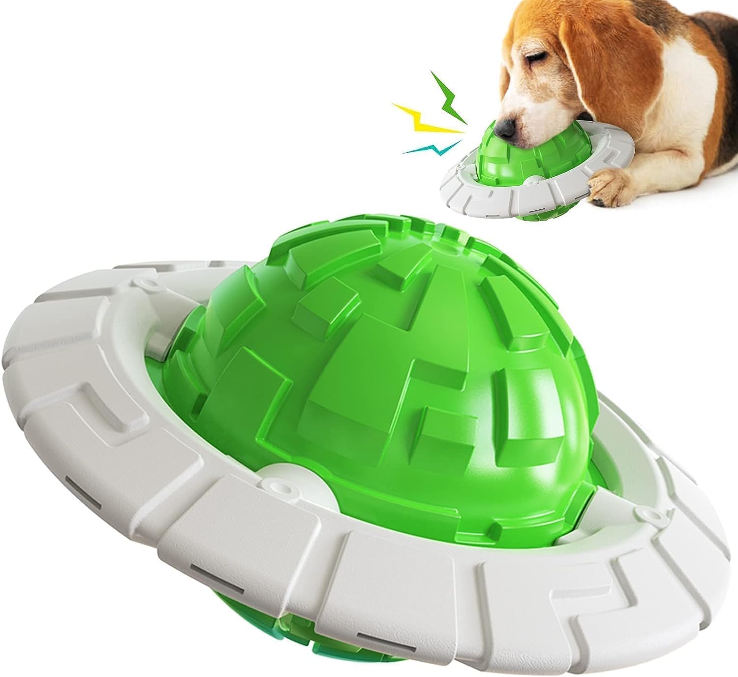 Dissknic Kimee Dog Ball For Aggressive Chewers, Natural Rubber Squeaky Chew Toy, Durable Interactive Fetch Ball, Puppy Teething 
