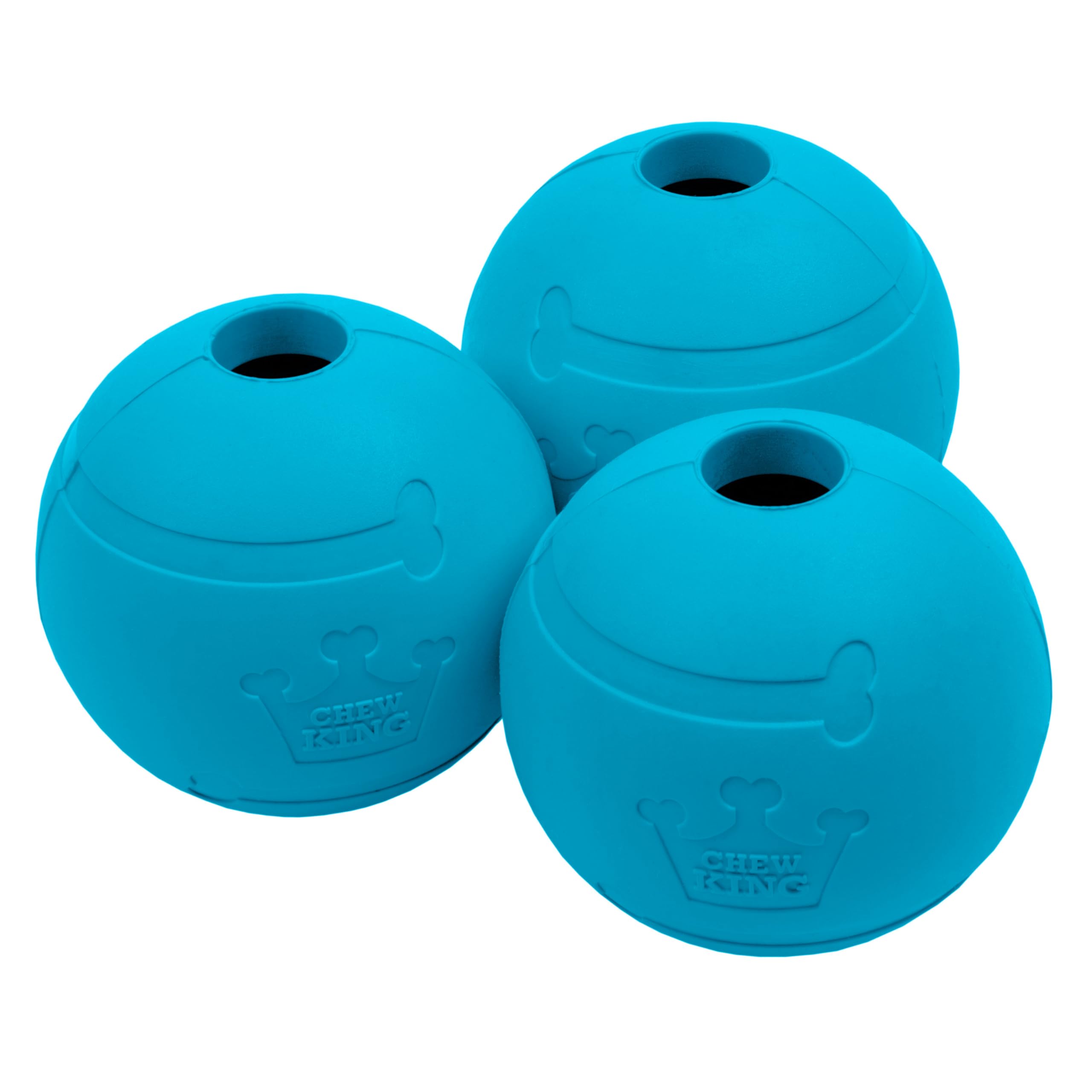 Chew King Flavored Rubber Ball Collection, 2.5 Inch Peanut Butter Flavor Rubber Balls 3-Pk