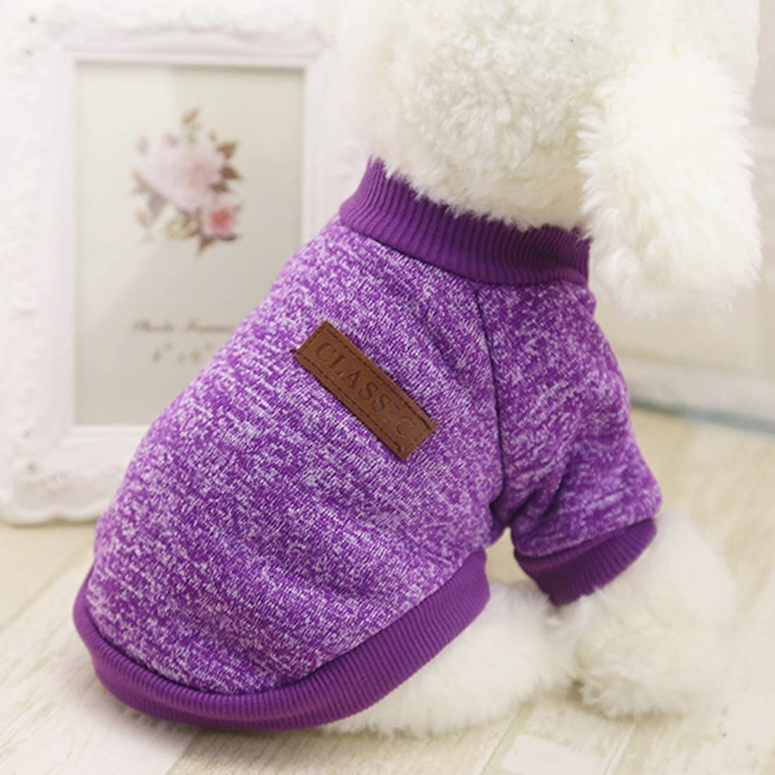 Idepet Pet Dog Classic Knitwear Sweater, Soft Fleece Coat For Small,Medium Dog,Warm Pet Dog Cat Clothes,Puppy Customes 2 Color (
