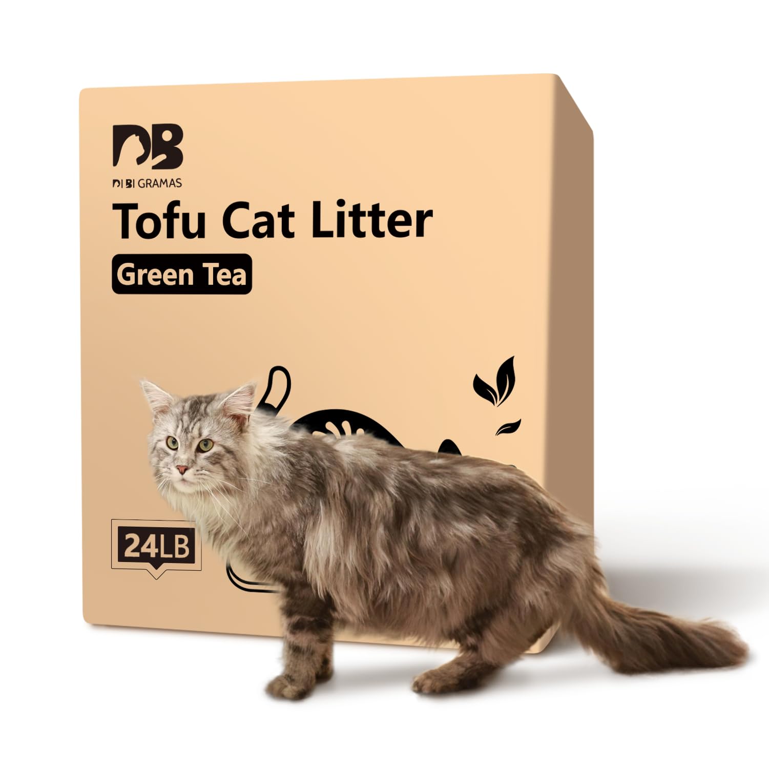 DI BI GRAMAS Cat Litter 24LB/4 Packs Dust-Free Clumping Tofu Cat Litter Quickly Absorb Odors Toilet Can Flush Into The Toilet Pu