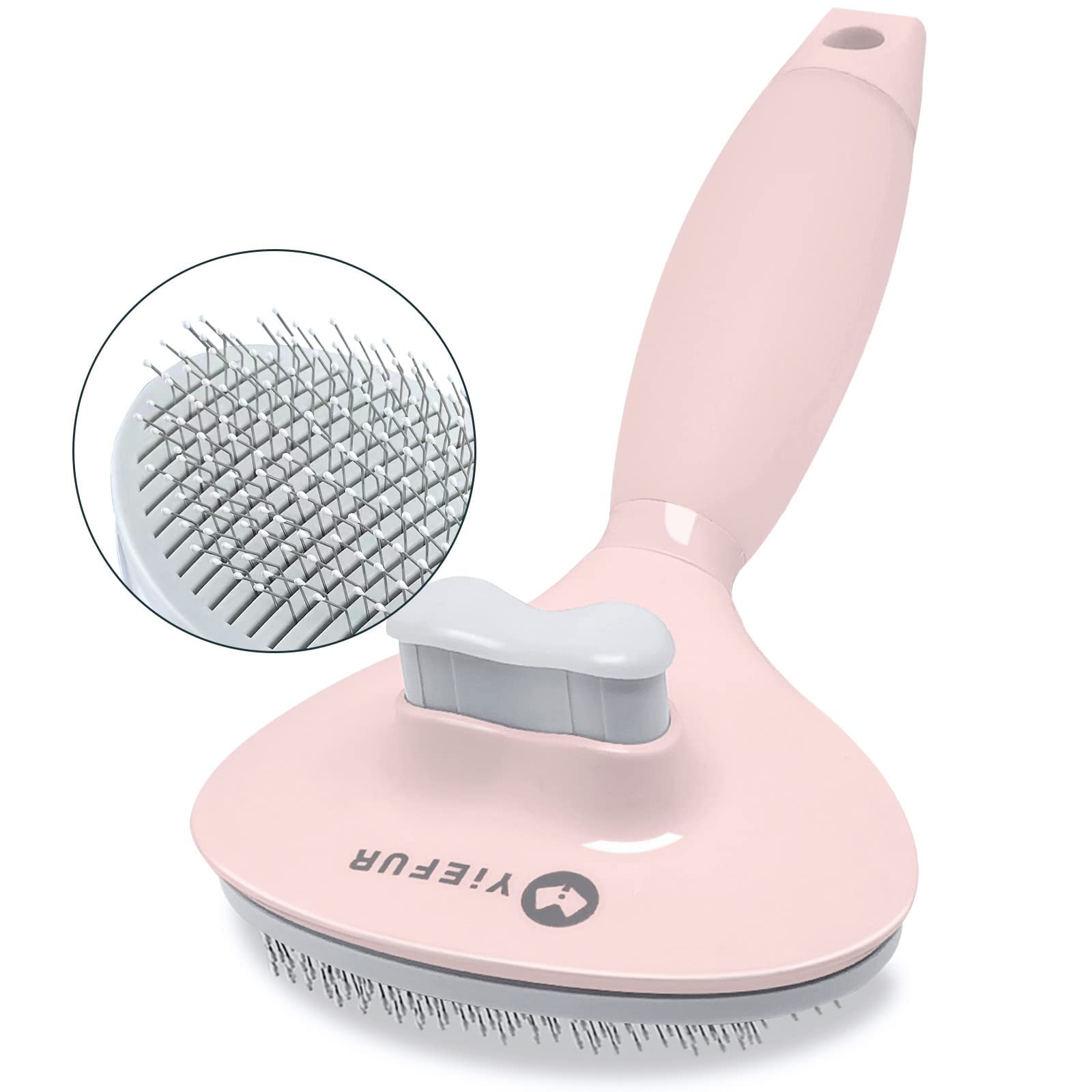 Cat Hair Brush, Soft Silicone Self Cleaning Brush For Short And Long Haired Cats, Pink Pet Grooming Comb, Cat Shedding Brushes