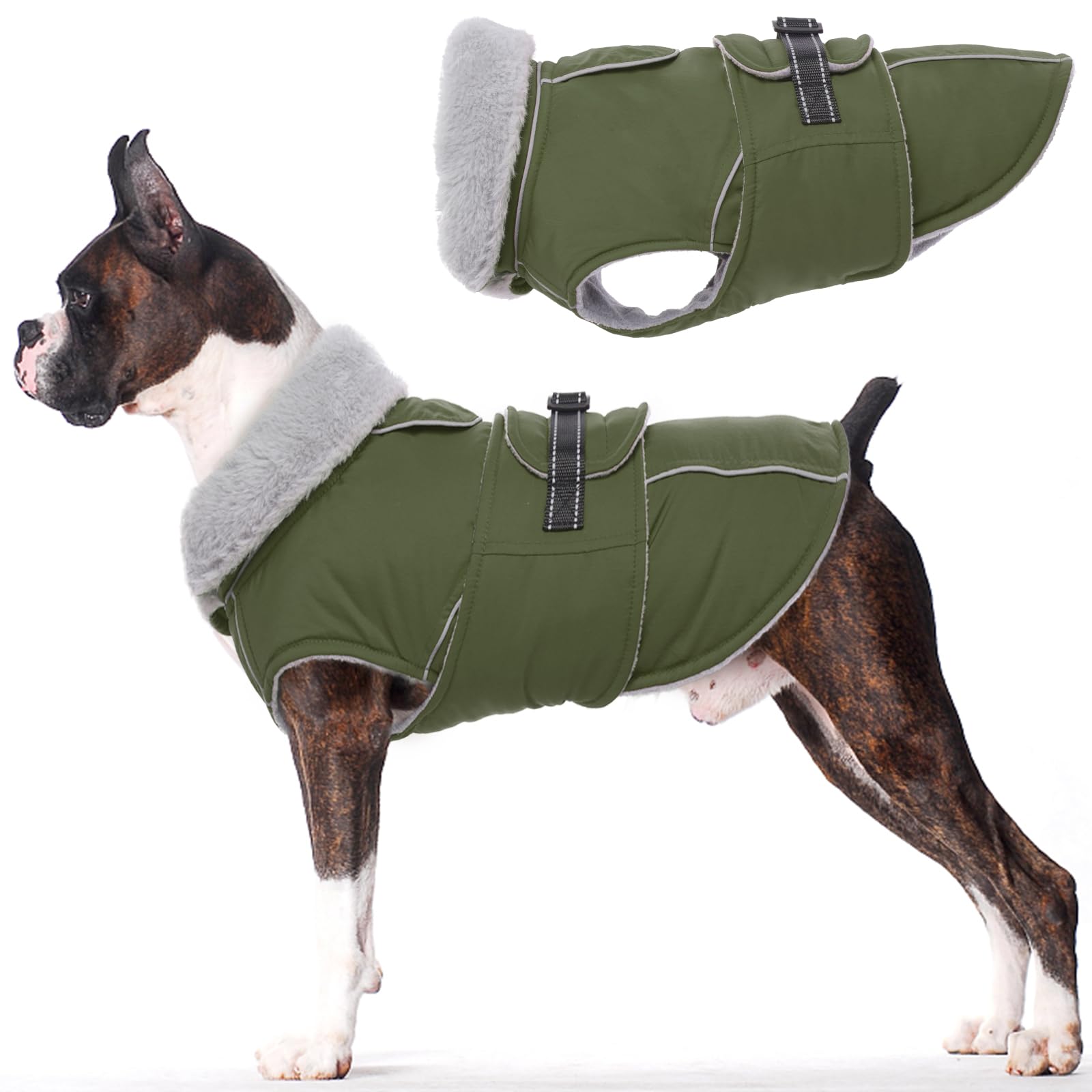Lelepet Warm Dog Coat Reflective Dog Fleece Vest Waterproof Dog Jacket Windproof Dog Winter Coat Dog Cold Weather Coats With Adjustable Buckle Small Dog Coat Dog Snowsuit Dog Coat For Small Dogs, S