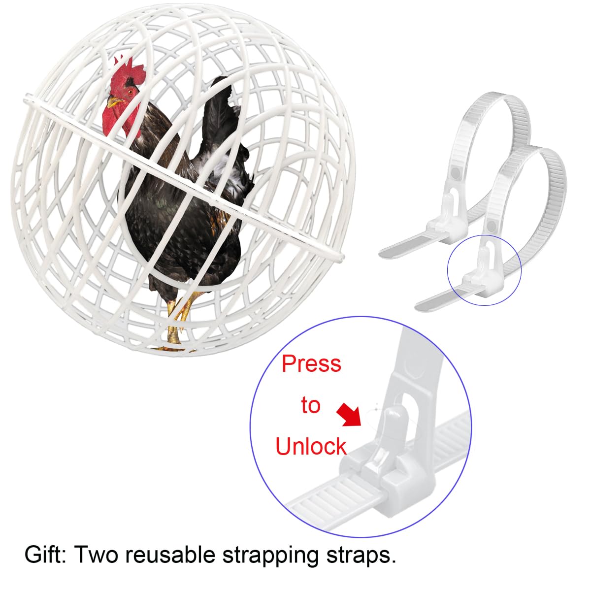 CalorMixs 15.7 Ball-Shaped Movable Chicken Coop,Pigeon Rabbit Duck Safe Walking Net,Preventing Trampled by Horse,Predation by Ea