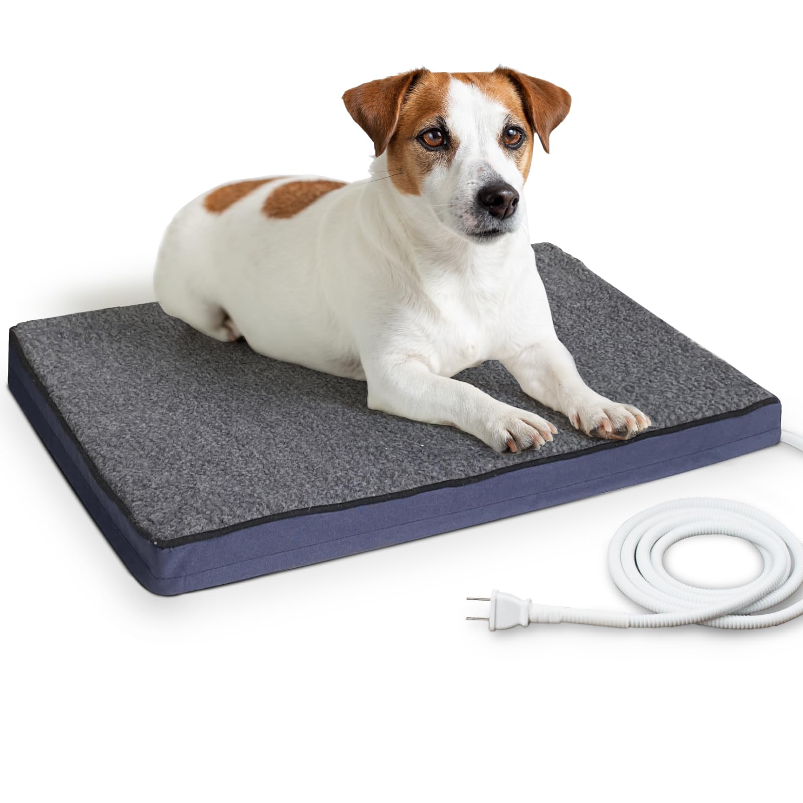 Marunda Outdoor Pet Heating Pad For Dogs & Cats - 100% Waterproof Memory Foam Outdoor Heated Cat Bed With Double Built-In Autothermostat - Heated Pet Bed For Outside Animals (23 X 20 Inch, Heated)
