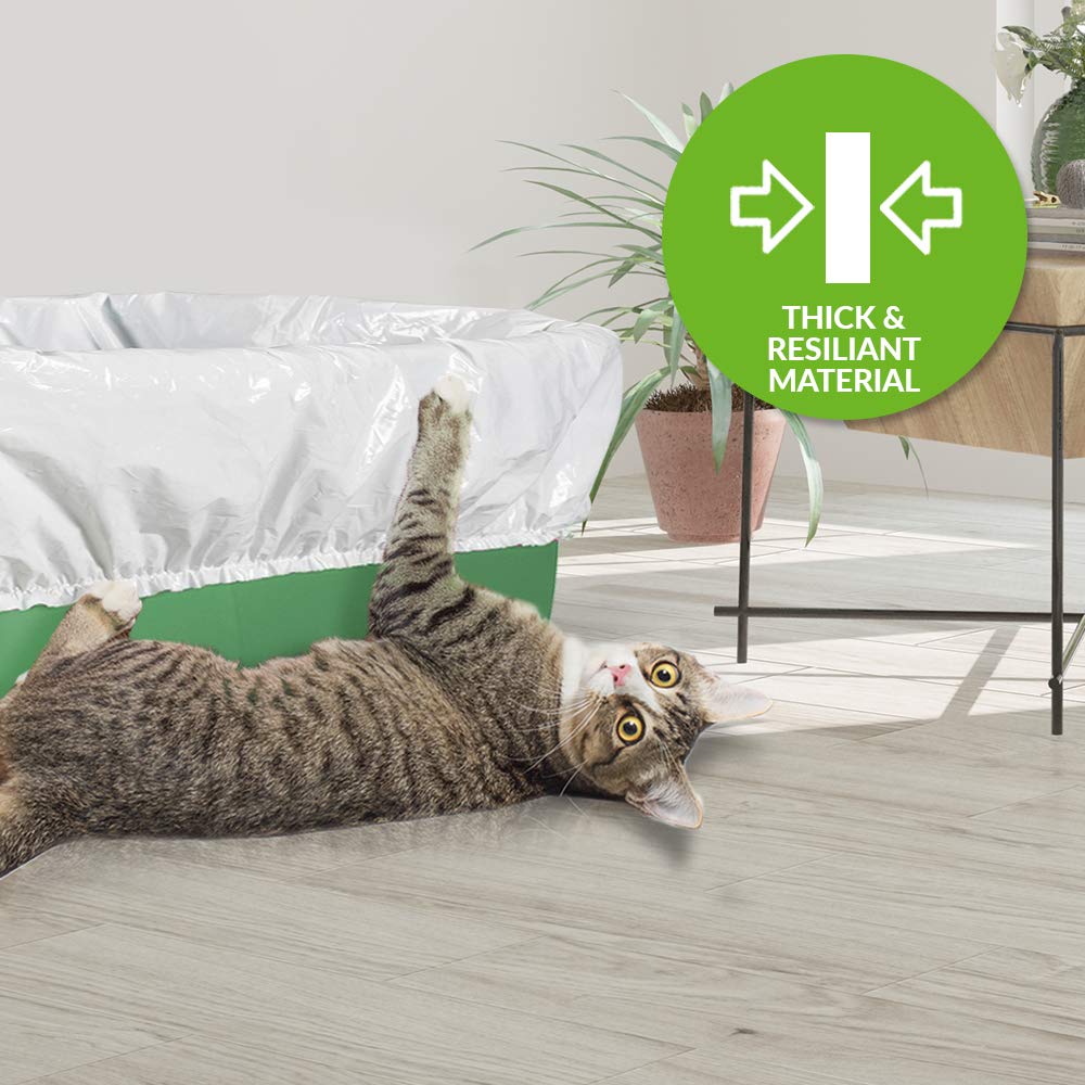 Alfapet Heavy Duty Litter Box Liners, 52 Pack, Elastic Fit for Extra-Giant Pans, White, Model 179, Sta-Put Technology