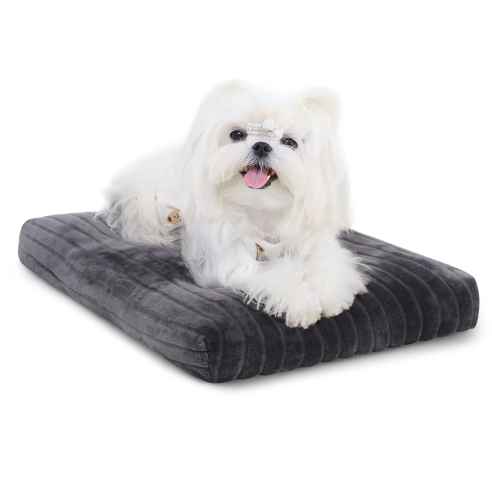 Dog Crate Bed Washable Dog Beds for Extra Small Dogs Deluxe Thick Flannel Fluffy Comfy Kennel Pad Anti-Slip & Anti-Scratch Pet S