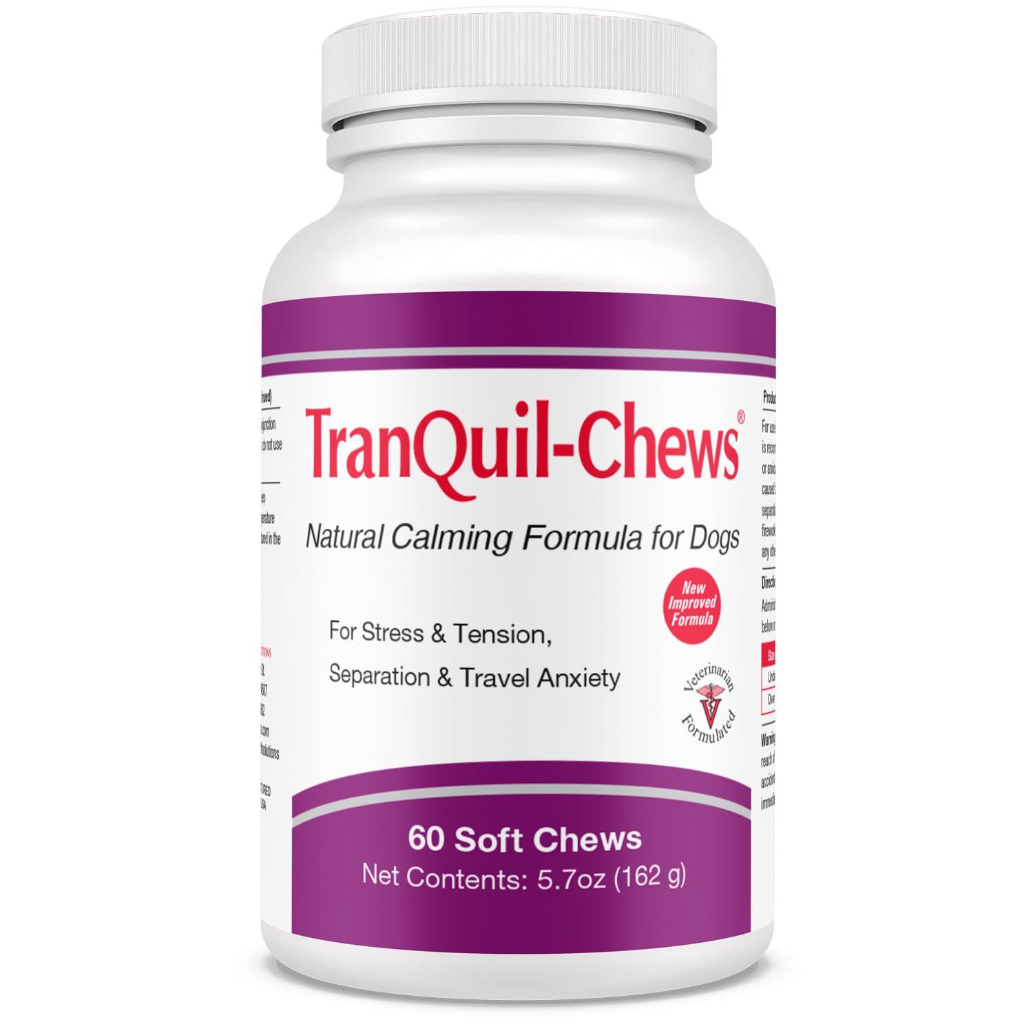 Pet Health Solutions Tranquil-Chews Calming Formula for Dogs - Anxiety, Stress, Travel, Fireworks Relief for Dogs - Chamomile - 