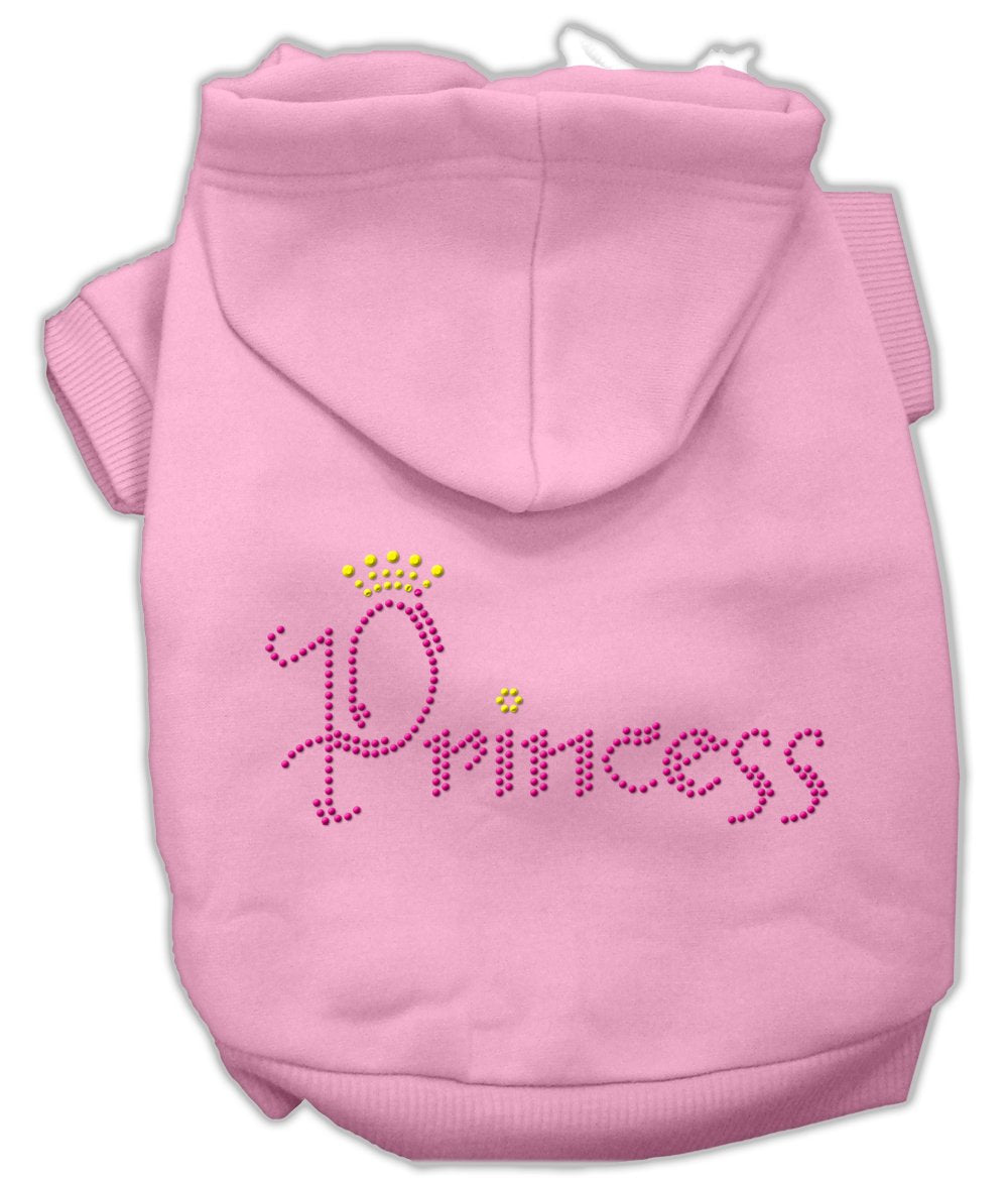 Mirage Pet Products Princess Rhinestone Hoodies, Size 10, Pink