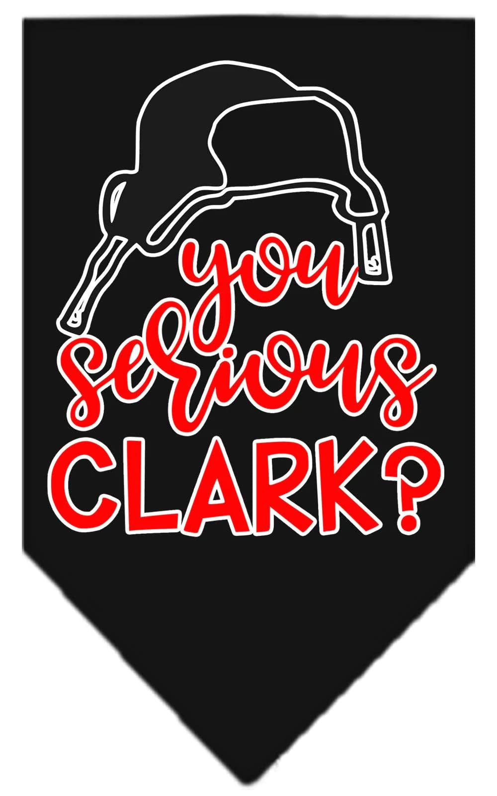 Christmas Pet and Dog Bandana Screen Printed, &quot;You Serious Clark?&quot; Purple Large